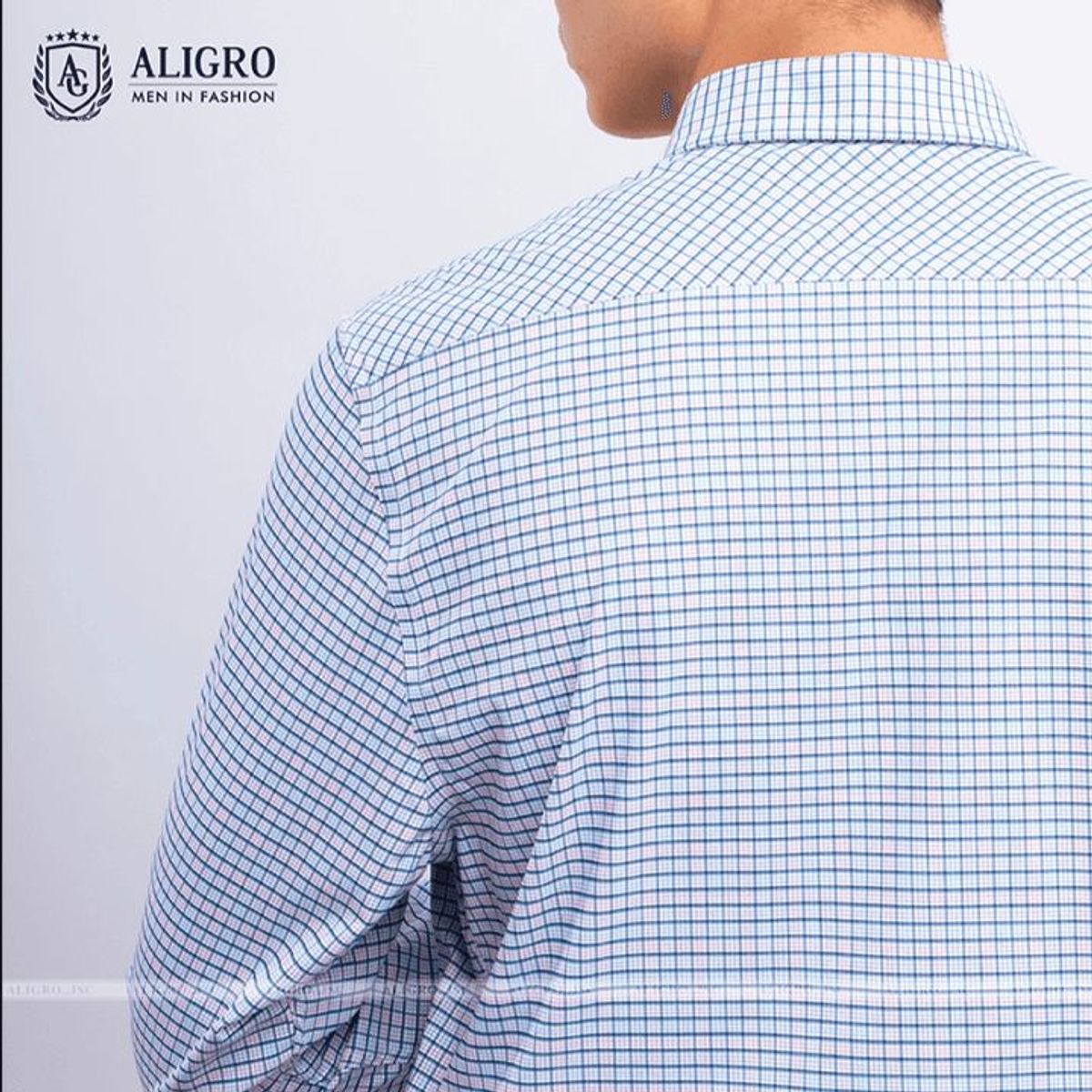 ÁO SƠ MI DÀI TAY NAM ALIGRO KẺ XANH TRẮNG ALGS176 - ALIGRO ÁO SƠ MI DÀI TAY NAM ALIGRO KẺ XANH TRẮNG ALGS176 - ALIGRO
