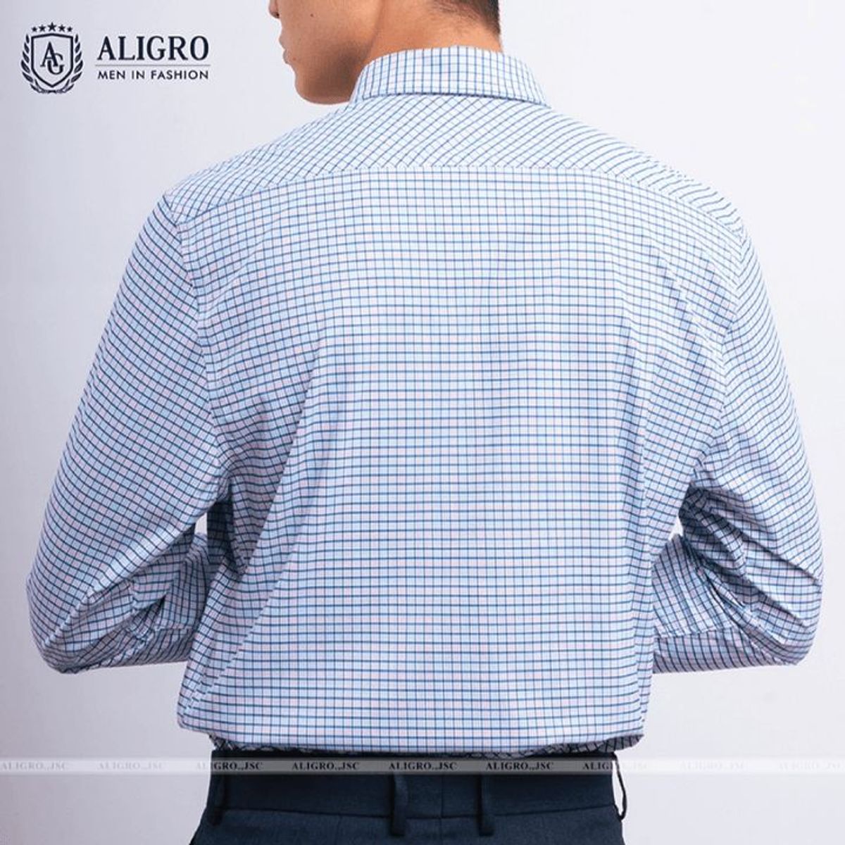 ÁO SƠ MI DÀI TAY NAM ALIGRO KẺ XANH TRẮNG ALGS176 - ALIGRO ÁO SƠ MI DÀI TAY NAM ALIGRO KẺ XANH TRẮNG ALGS176 - ALIGRO