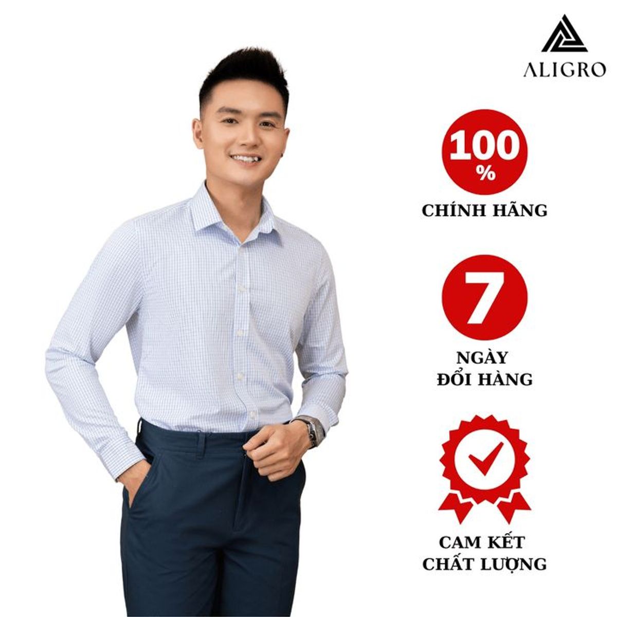 ÁO SƠ MI NAM DÀI TAY ALIGRO 100% CHẤT LIỆU BAMBOO SỢI TRE SỌC CARO MÀU XANH CỔ BẺ DÁNG ÔM ALGS220 - ALIGRO ÁO SƠ MI NAM DÀI TAY ALIGRO 100% CHẤT LIỆU BAMBOO SỢI TRE SỌC CARO MÀU XANH CỔ BẺ DÁNG ÔM ALGS220 - ALIGRO