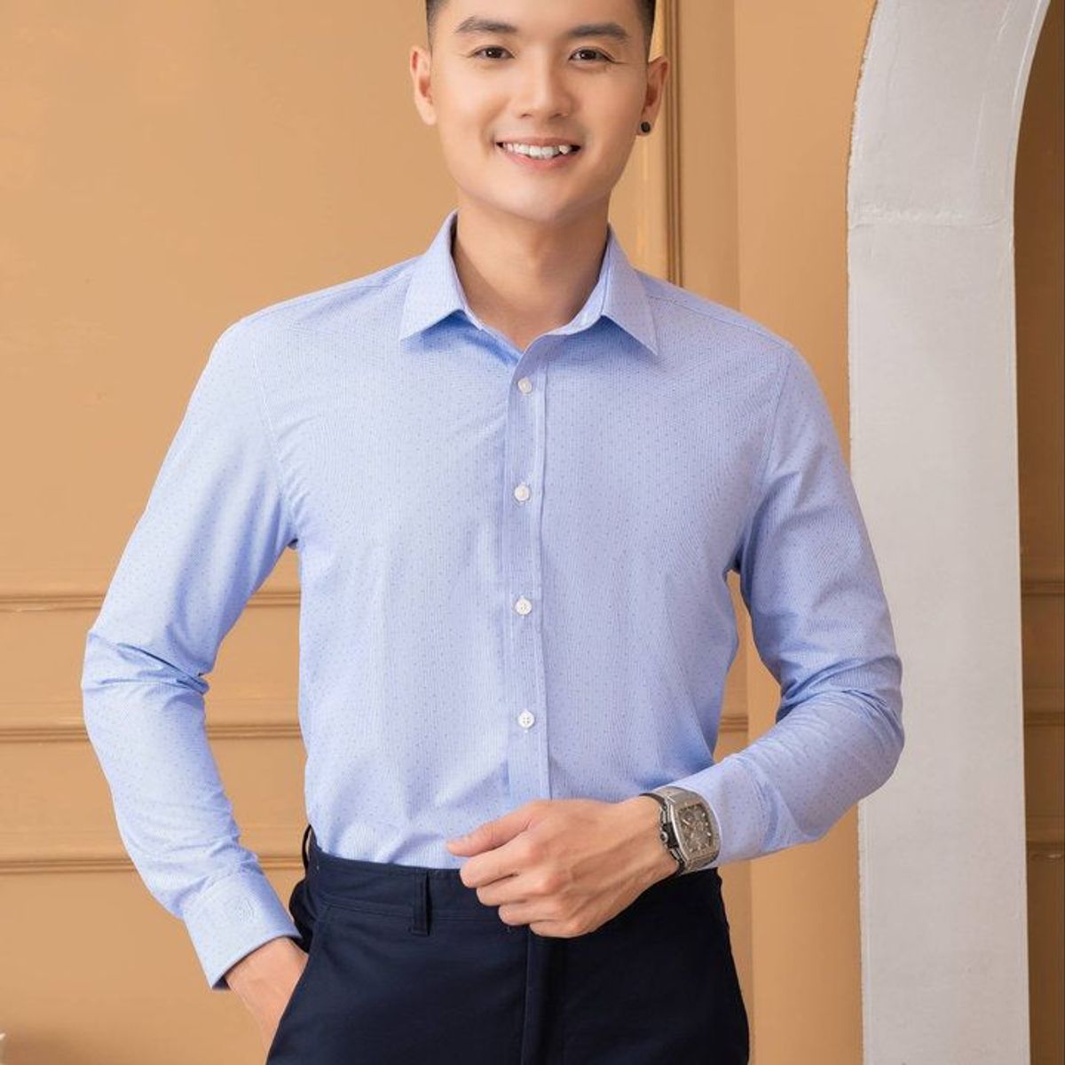 ÁO SƠ MI BAMBOO SLIMFIT DÀI TAY HOẠ TIẾT NHÍ ALIGRO ALGS225 - ALIGRO ÁO SƠ MI BAMBOO SLIMFIT DÀI TAY HOẠ TIẾT NHÍ ALIGRO ALGS225 - ALIGRO