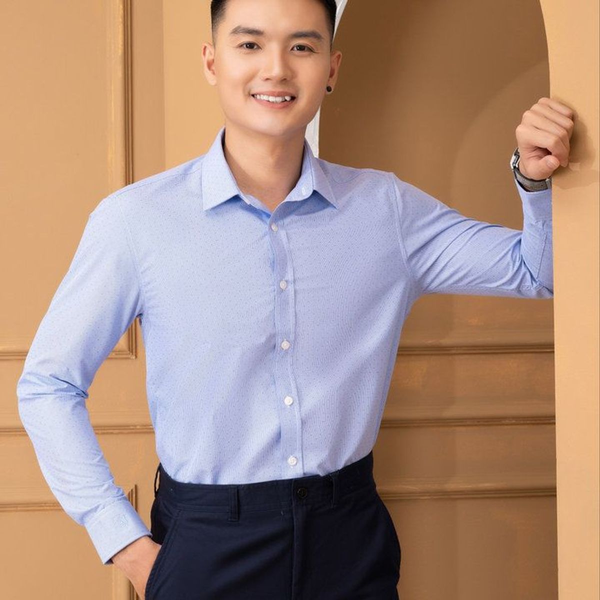 ÁO SƠ MI BAMBOO SLIMFIT DÀI TAY HOẠ TIẾT NHÍ ALIGRO ALGS225 - ALIGRO ÁO SƠ MI BAMBOO SLIMFIT DÀI TAY HOẠ TIẾT NHÍ ALIGRO ALGS225 - ALIGRO