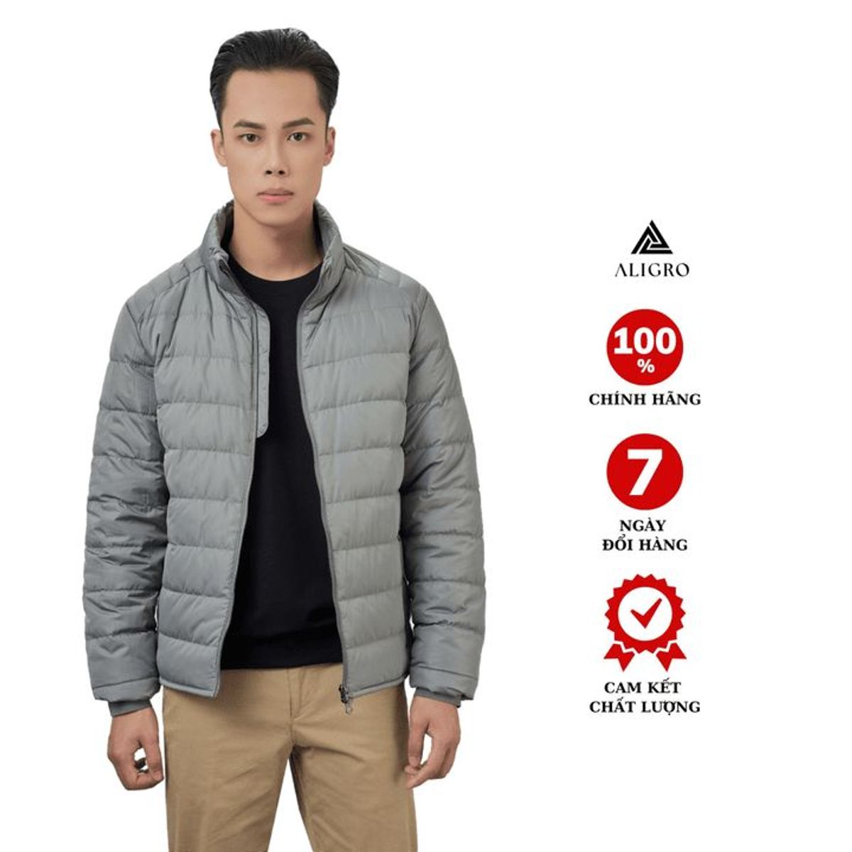 ÁO KHOÁC LÔNG VŨ MÀU XÁM CHẤT LIỆU CAO CẤP MỀM MỊN SIÊU NHẸ GIỮ NHIỆT ALIGRO ALGALV.22 - ALIGRO ÁO KHOÁC LÔNG VŨ MÀU XÁM CHẤT LIỆU CAO CẤP MỀM MỊN SIÊU NHẸ GIỮ NHIỆT ALIGRO ALGALV.22 - ALIGRO