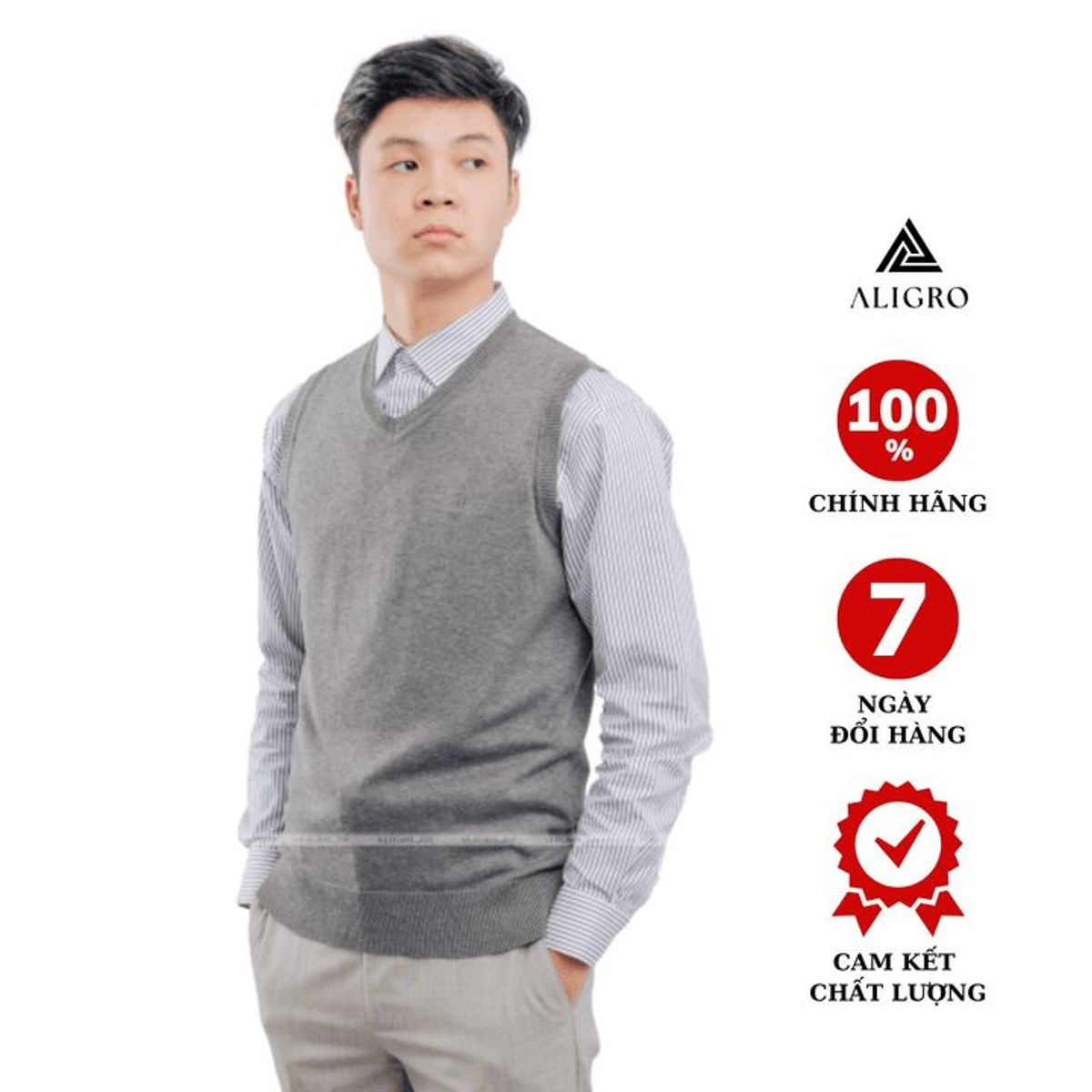 ÁO LEN GILE ALIGRO MÀU GHI ĐẬM ALENGL011 - ALIGRO ÁO LEN GILE ALIGRO MÀU GHI ĐẬM ALENGL011 - ALIGRO