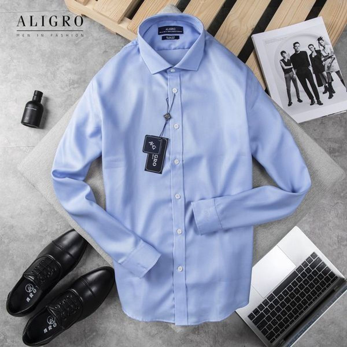 ÁO SƠ MI DÀI TAY BLUE ALGS197 - ALIGRO ÁO SƠ MI DÀI TAY BLUE ALGS197 - ALIGRO