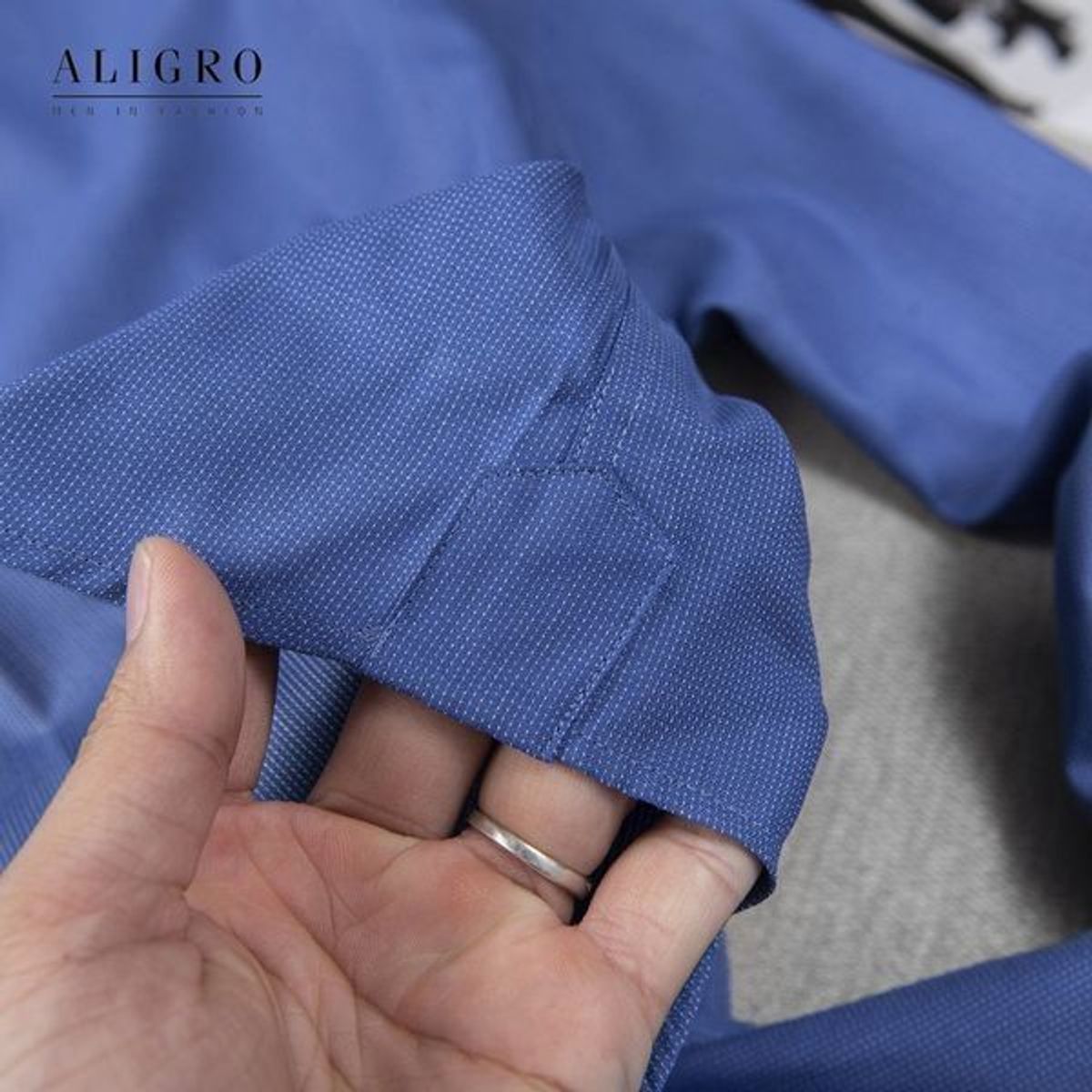 ÁO SƠ MI DÀI TAY BLUE CHẤM TRẮNG ALGS199 - ALIGRO ÁO SƠ MI DÀI TAY BLUE CHẤM TRẮNG ALGS199 - ALIGRO