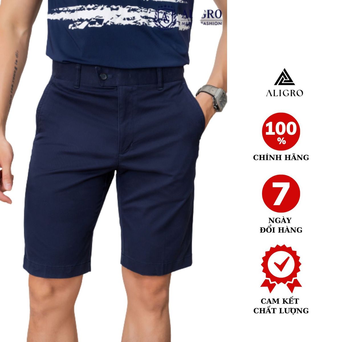 QUẦN SHORT KAKI NAM MÀU NAVY ALGQS1075 - ALIGRO QUẦN SHORT KAKI NAM MÀU NAVY ALGQS1075 - ALIGRO