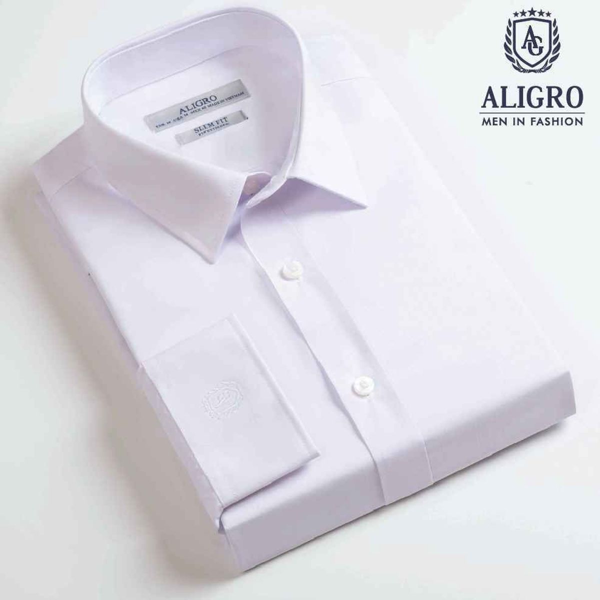 ÁO SƠ MI SLIMFIT DÀI TAY TRẮNG TRƠN - ALIGRO ÁO SƠ MI SLIMFIT DÀI TAY TRẮNG TRƠN - ALIGRO