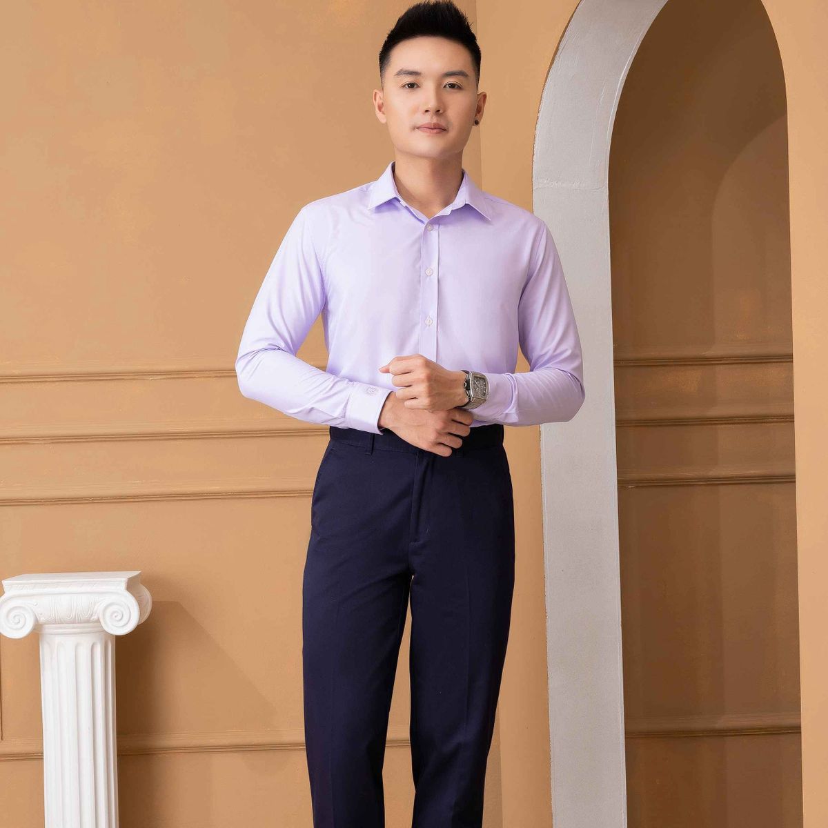 ÁO SƠ MI SLIMFIT DÀI TAY TÍM KHOAI MÔN - ALIGRO ÁO SƠ MI SLIMFIT DÀI TAY TÍM KHOAI MÔN - ALIGRO