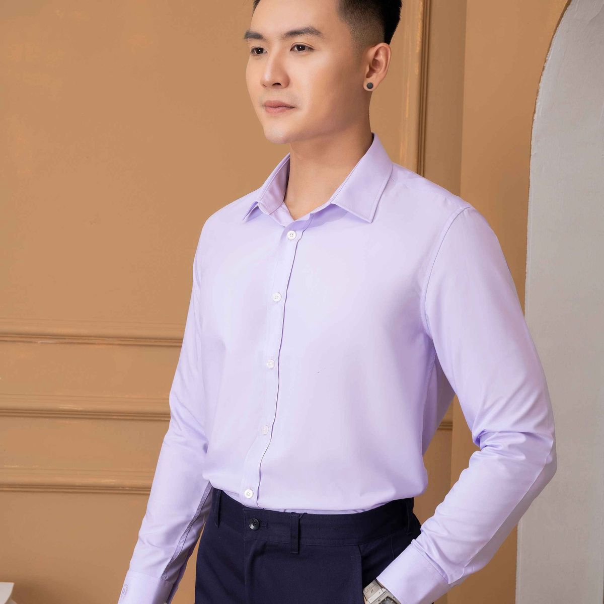 ÁO SƠ MI SLIMFIT DÀI TAY TÍM KHOAI MÔN - ALIGRO ÁO SƠ MI SLIMFIT DÀI TAY TÍM KHOAI MÔN - ALIGRO