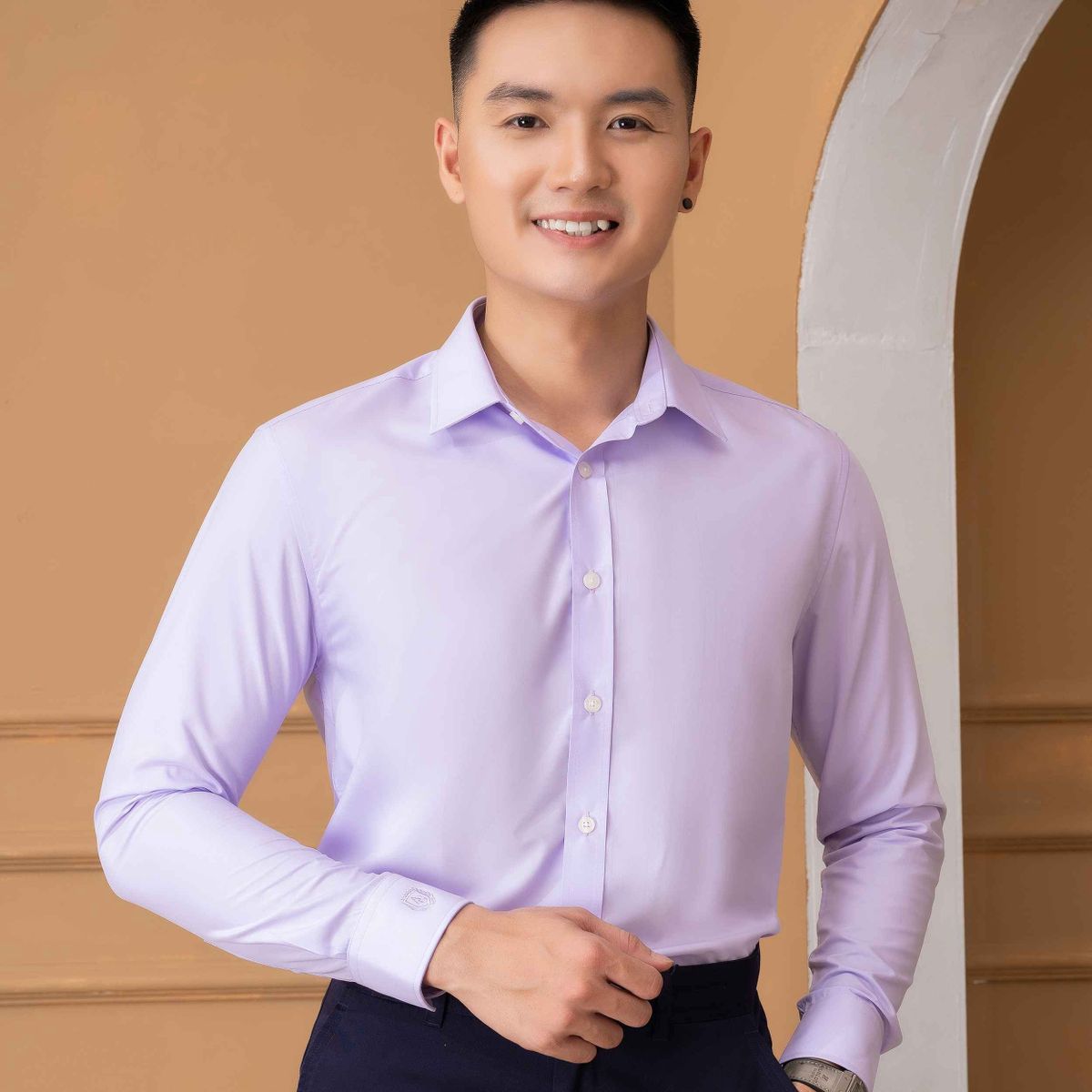 ÁO SƠ MI SLIMFIT DÀI TAY TÍM KHOAI MÔN - ALIGRO ÁO SƠ MI SLIMFIT DÀI TAY TÍM KHOAI MÔN - ALIGRO