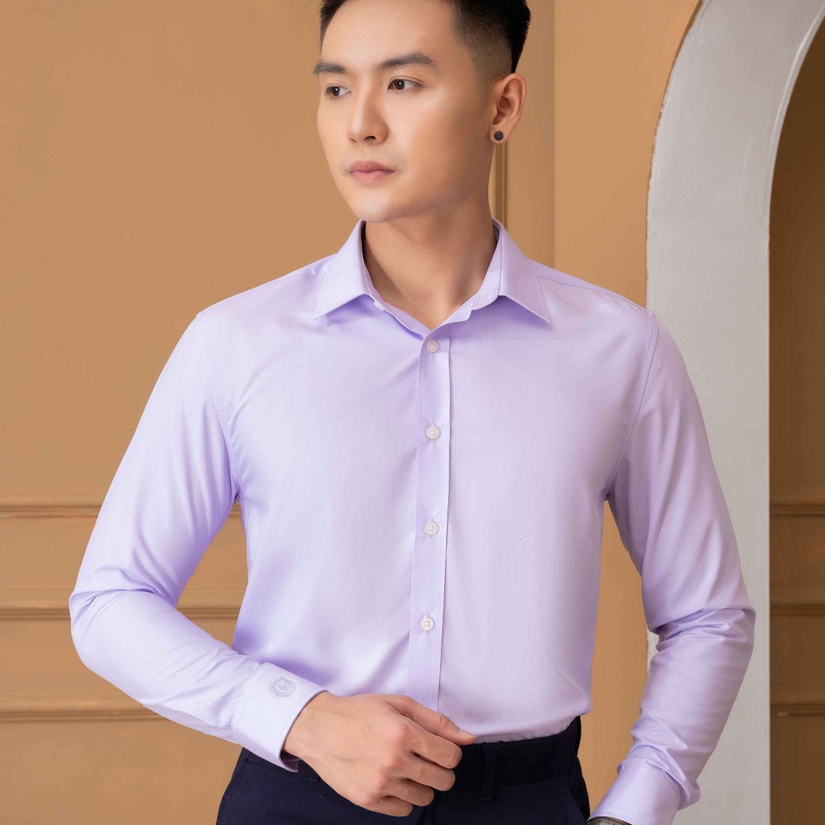 ÁO SƠ MI SLIMFIT DÀI TAY TÍM KHOAI MÔN - ALIGRO ÁO SƠ MI SLIMFIT DÀI TAY TÍM KHOAI MÔN - ALIGRO