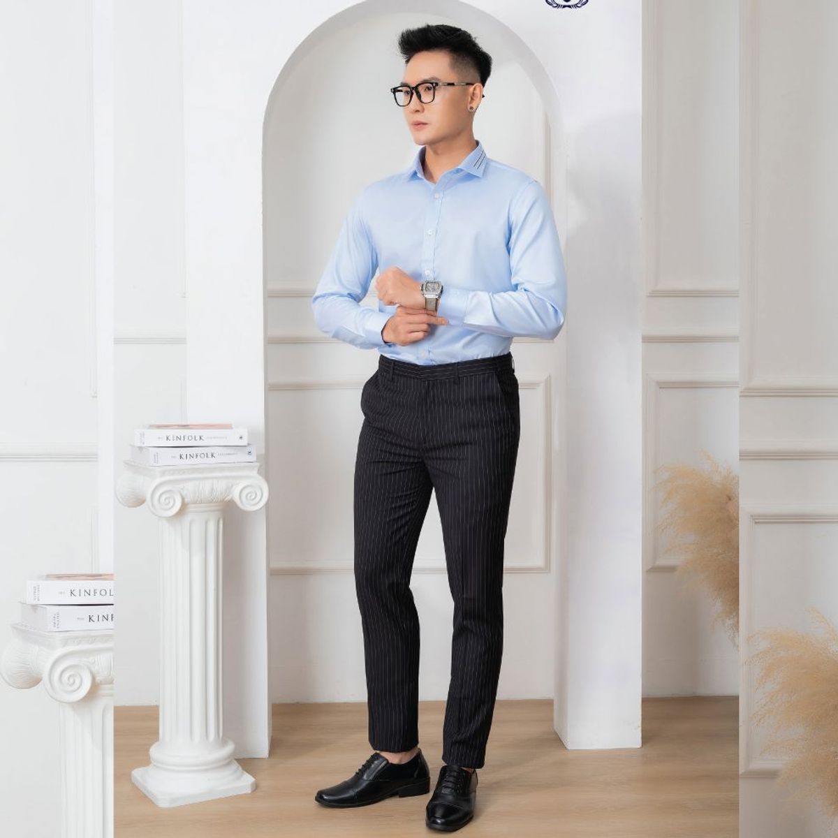 ÁO SƠ MI DÀI TAY COTTON CHỐNG NHĂN BLUE - ALIGRO ÁO SƠ MI DÀI TAY COTTON CHỐNG NHĂN BLUE - ALIGRO