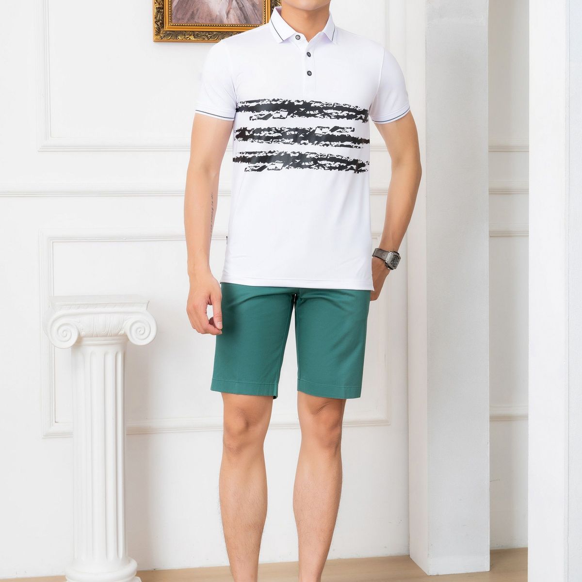 QUẦN SHORT KAKI NAM MÀU XANH ALGQS1071 - ALIGRO QUẦN SHORT KAKI NAM MÀU XANH ALGQS1071 - ALIGRO