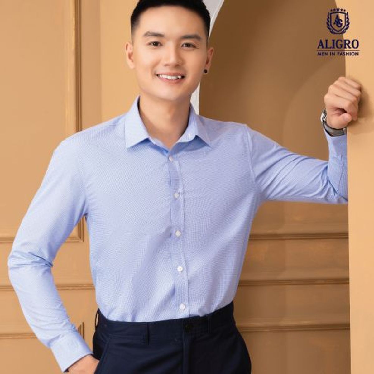 ÁO SƠ MI BAMBOO SLIMFIT DÀI TAY HOẠ TIẾT NHÍ - ALIGRO ÁO SƠ MI BAMBOO SLIMFIT DÀI TAY HOẠ TIẾT NHÍ - ALIGRO