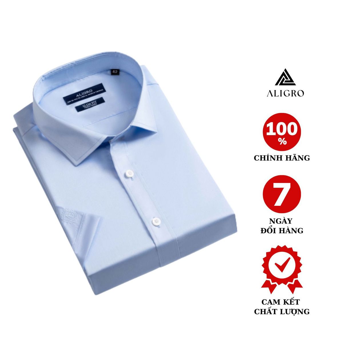 ÁO SƠ MI CỘC TAY COTTON CHỐNG NHĂN XANH ALGS-C119 - ALIGRO ÁO SƠ MI CỘC TAY COTTON CHỐNG NHĂN XANH ALGS-C119 - ALIGRO