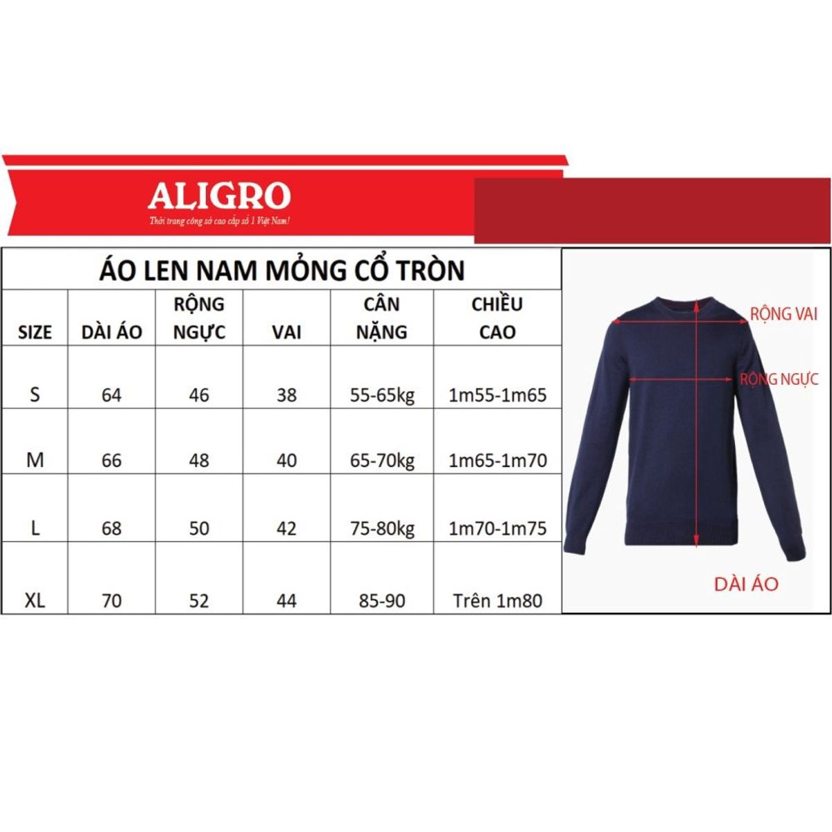ÁO LEN CỔ TRÒN ALEND052 - ALIGRO ÁO LEN CỔ TRÒN ALEND052 - ALIGRO
