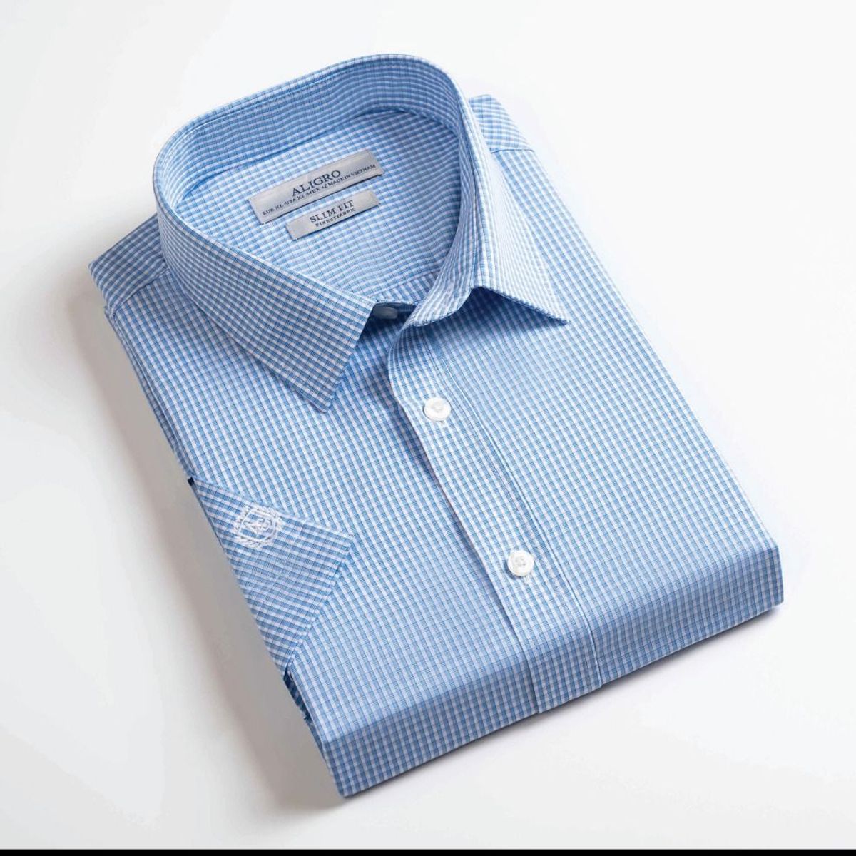 ÁO SƠ MI BABOO SLIMFIT CỘC TAY KẺ XANH DƯƠNG ALGS-C121 - ALIGRO ÁO SƠ MI BABOO SLIMFIT CỘC TAY KẺ XANH DƯƠNG ALGS-C121 - ALIGRO