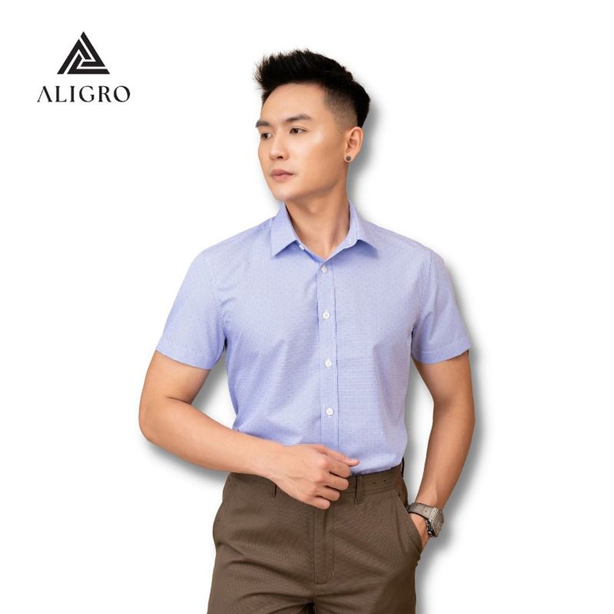 ÁO SƠ MI NAM NGẮN TAY HỌA TIẾT NHÍ, SỢI TRE BAMBOO MỀM MẠI, HẠN CHẾ NHĂN NHÀU, FORM SLIM VỪA ALGS-C124 - ALIGRO ÁO SƠ MI NAM NGẮN TAY HỌA TIẾT NHÍ, SỢI TRE BAMBOO MỀM MẠI, HẠN CHẾ NHĂN NHÀU, FORM SLIM VỪA ALGS-C124 - ALIGRO