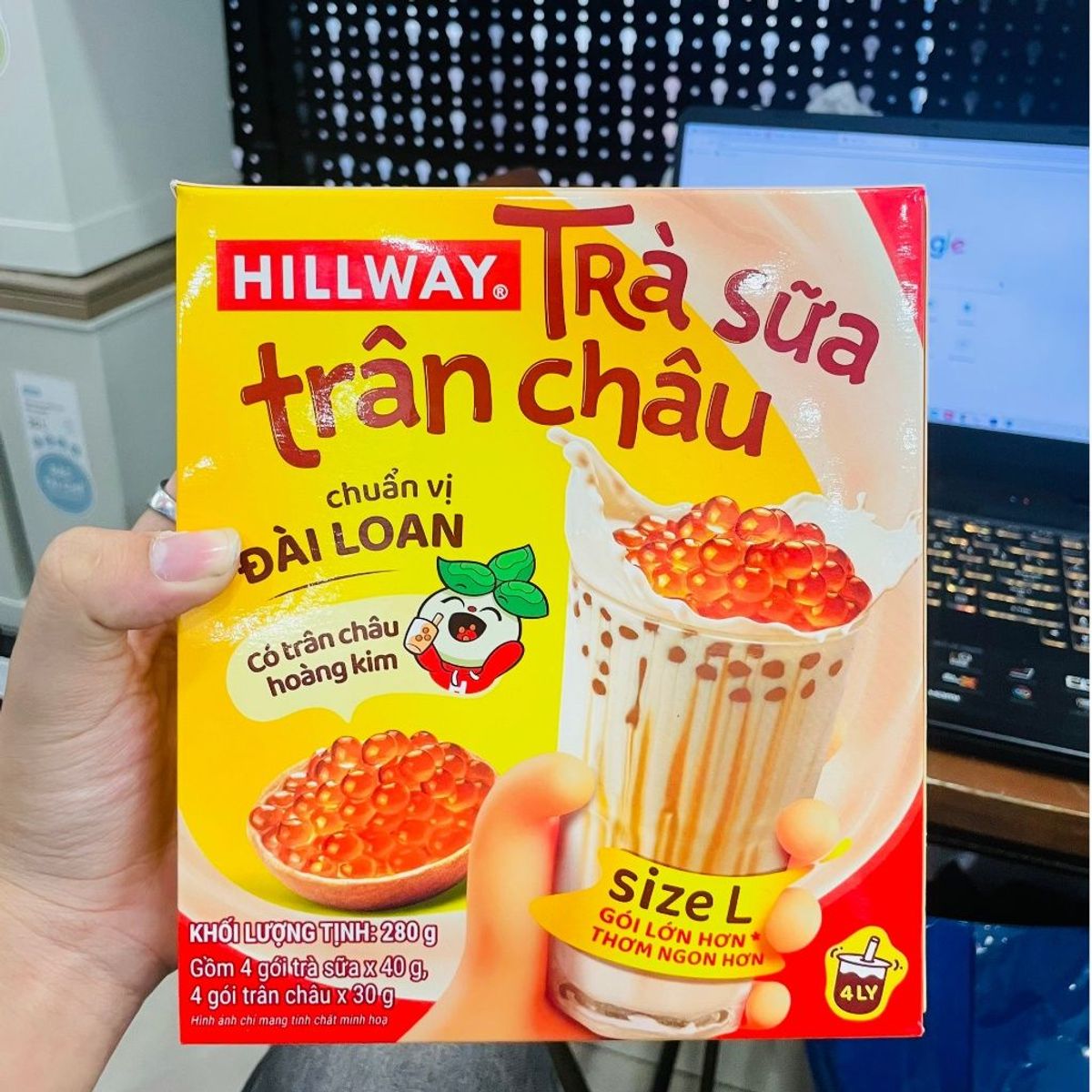 Trà sữa trân châu HILLWAY chuẩn vị Đài Loan có trân châu Hoàng kim 280g/hộp - CTB756 Trà sữa trân châu HILLWAY chuẩn vị Đài Loan có trân châu Hoàng kim 280g/hộp - CTB756