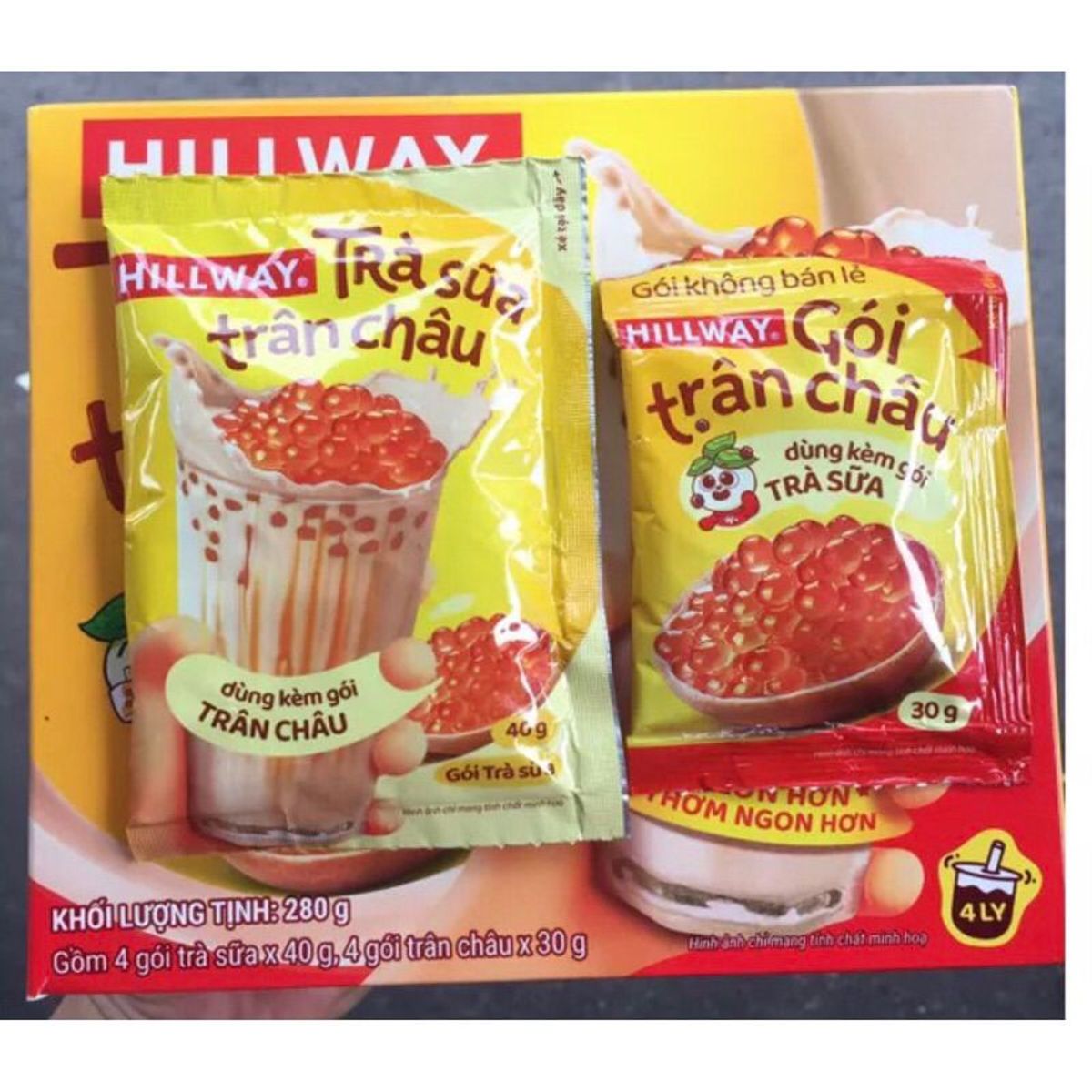Trà sữa trân châu HILLWAY chuẩn vị Đài Loan có trân châu Hoàng kim 280g/hộp - CTB756 Trà sữa trân châu HILLWAY chuẩn vị Đài Loan có trân châu Hoàng kim 280g/hộp - CTB756
