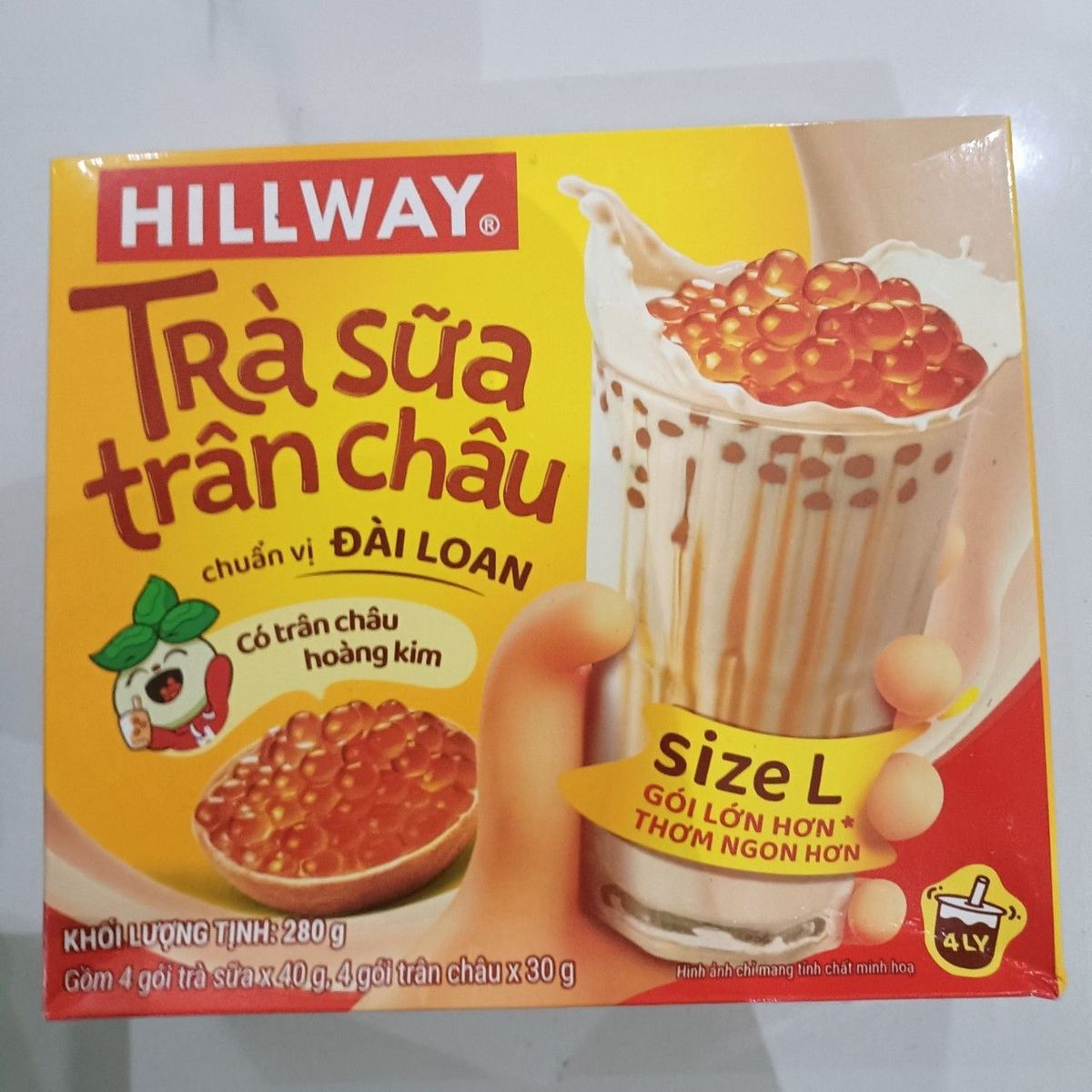 Trà sữa trân châu HILLWAY chuẩn vị Đài Loan có trân châu Hoàng kim 280g/hộp - CTB756 Trà sữa trân châu HILLWAY chuẩn vị Đài Loan có trân châu Hoàng kim 280g/hộp - CTB756