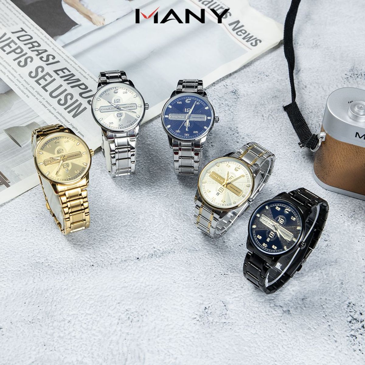 Đồng hồ nam Chaxigo dây kim loại thanh lịch sang trọng có lịch ngày mã 6834-9 Đồng hồ nam Chaxigo dây kim loại thanh lịch sang trọng có lịch ngày mã 6834-9