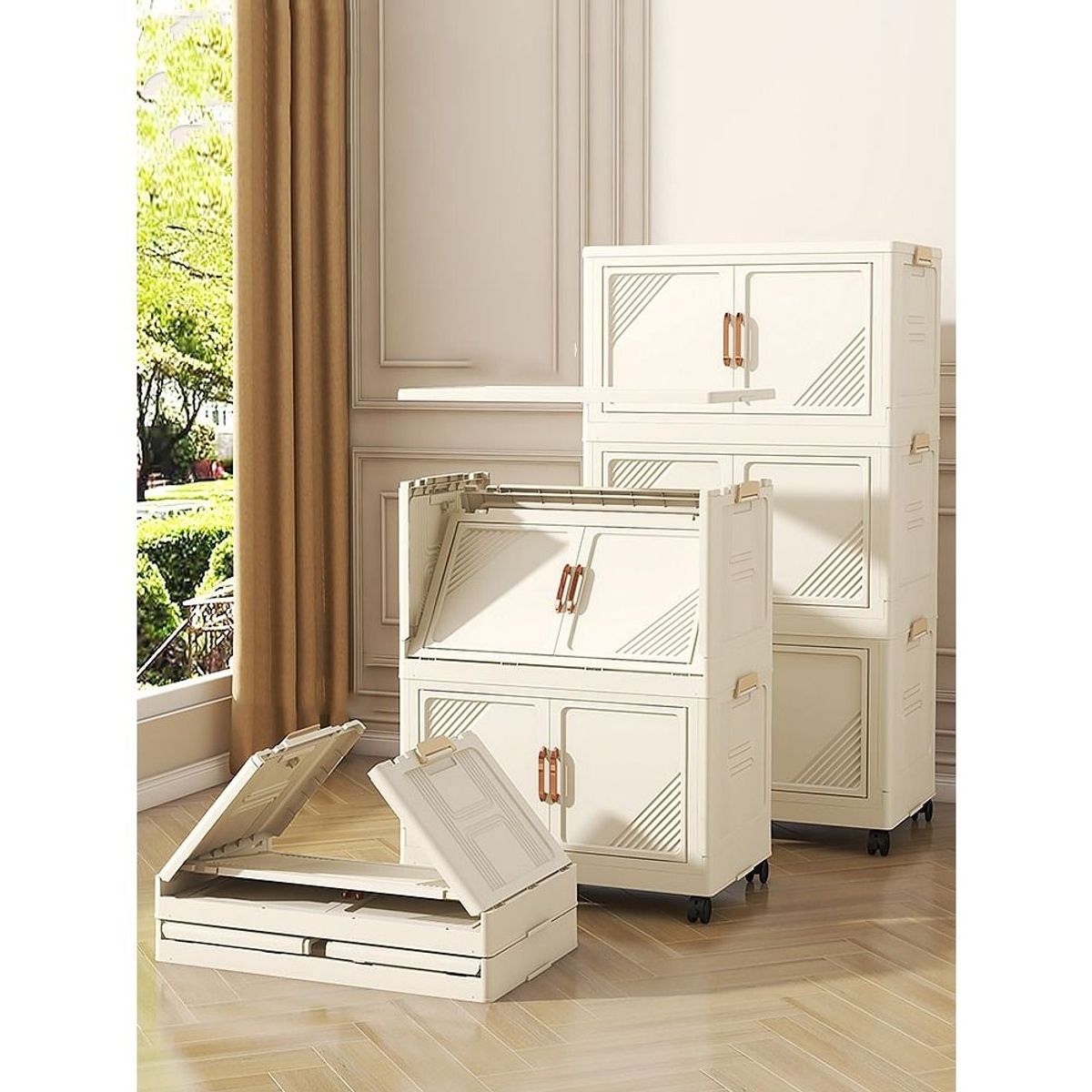 Tủ Nhựa Gấp Gọn Đa Năng, Tủ Đựng Quần Áo Nhiều Kích Cỡ Dễ Lắp Ghép, Để Đồ  Tiện Dụng, Nhựa PP, Có Bánh Xe giá sỉ, giá bán buôn - Thị