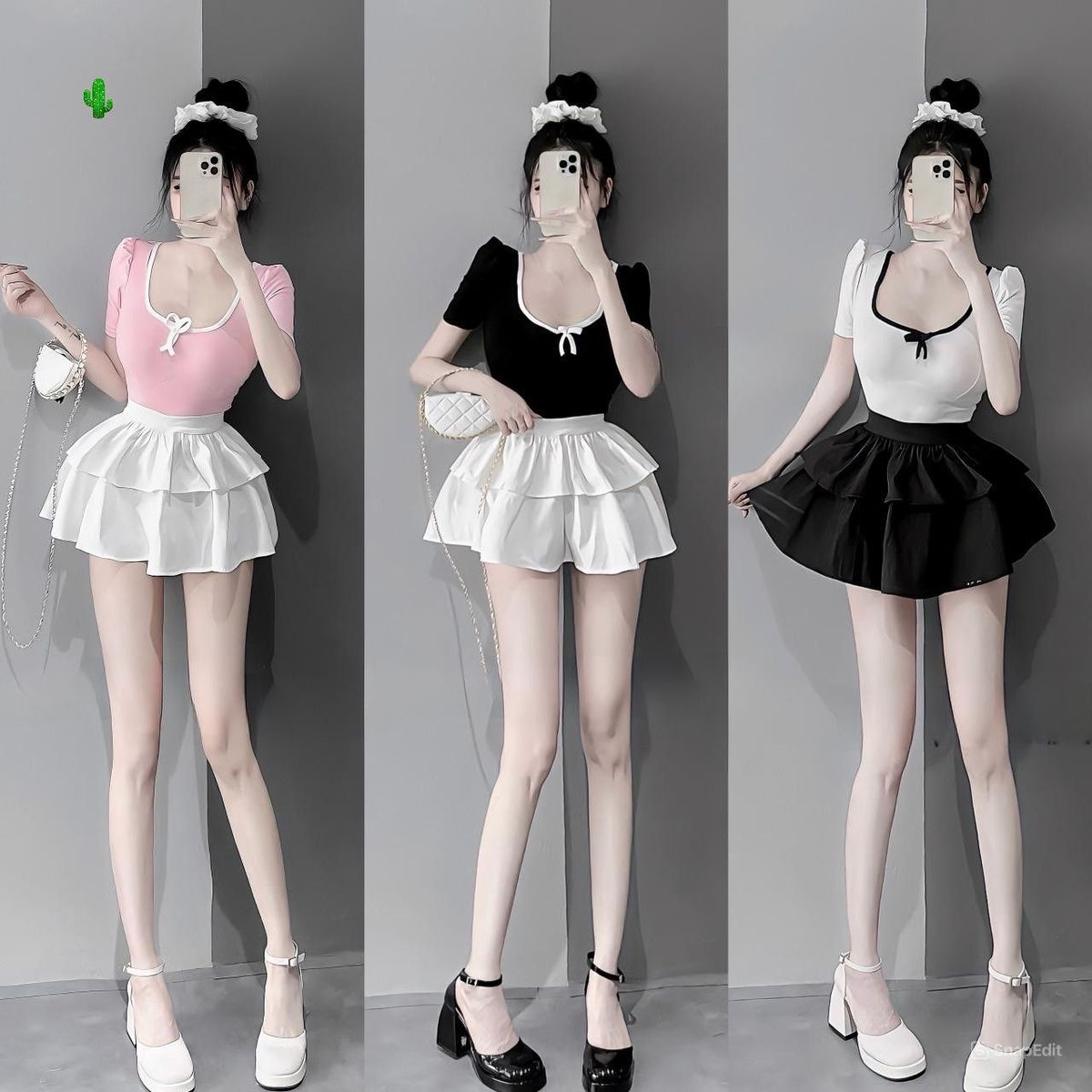 SET ÁO VIỀN NƠ KÈM CHÂN VÁY 2 TẦNG - LÊ PHƯƠNG BOUTIQUE SET ÁO VIỀN NƠ KÈM CHÂN VÁY 2 TẦNG - LÊ PHƯƠNG BOUTIQUE