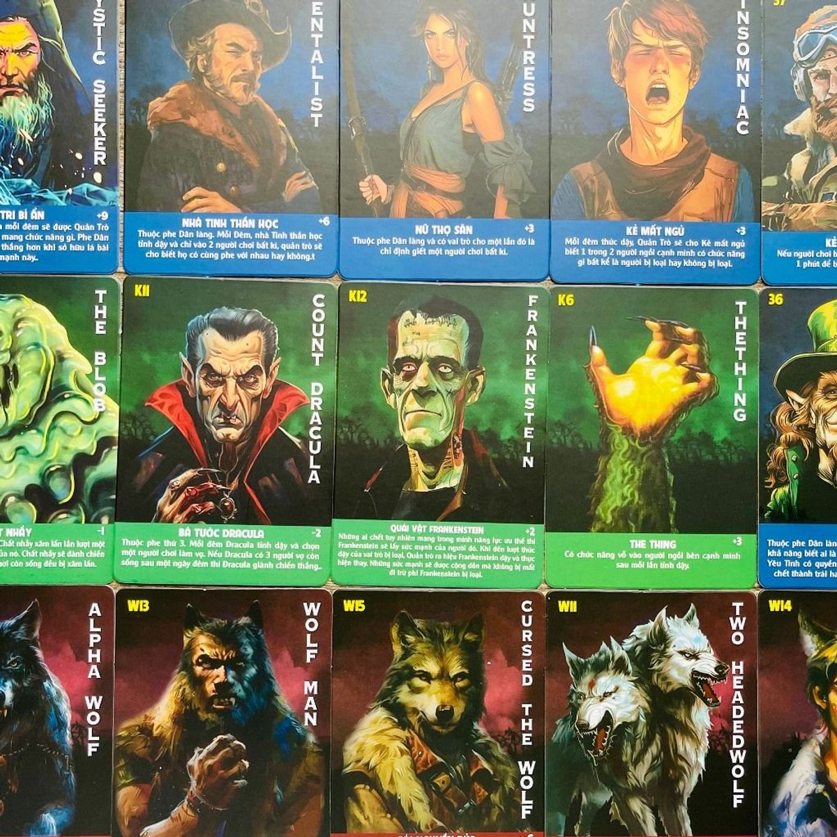 Board game-Thẻ mở rộng Ma Sói Săn Đêm việt hóa Foxi-Werewoft-thẻ in sắc nét-siêu dày Board game-Thẻ mở rộng Ma Sói Săn Đêm việt hóa Foxi-Werewoft-thẻ in sắc nét-siêu dày