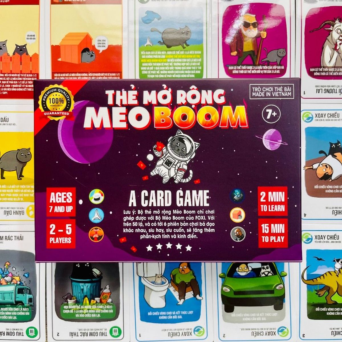 Board game-Thẻ mở rộng Mèo Boom-Mèo Nổ-Exploding kittens-Foxi-trò chơi gia đình-bạn bè-hấp dẫn-kịch tính Board game-Thẻ mở rộng Mèo Boom-Mèo Nổ-Exploding kittens-Foxi-trò chơi gia đình-bạn bè-hấp dẫn-kịch tính