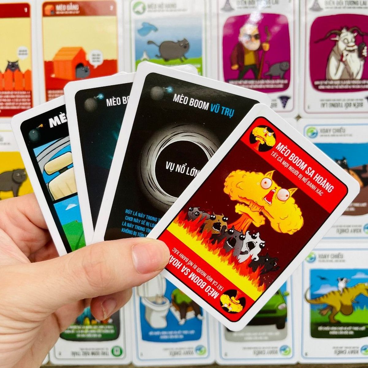 Board game-Thẻ mở rộng Mèo Boom-Mèo Nổ-Exploding kittens-Foxi-trò chơi gia đình-bạn bè-hấp dẫn-kịch tính Board game-Thẻ mở rộng Mèo Boom-Mèo Nổ-Exploding kittens-Foxi-trò chơi gia đình-bạn bè-hấp dẫn-kịch tính