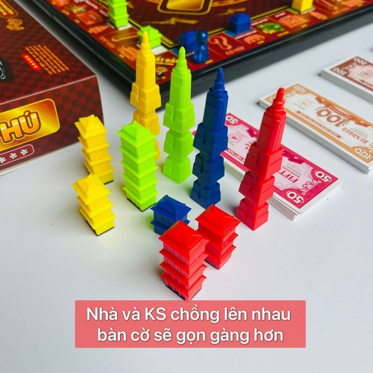Bộ Cờ Tỷ Phú Premium-Full nam châm Foxi-cao cấp-thẻ tiền cắt sẵn-dày-cán màng 2 lớp-siêu bền đẹp xịn Bộ Cờ Tỷ Phú Premium-Full nam châm Foxi-cao cấp-thẻ tiền cắt sẵn-dày-cán màng 2 lớp-siêu bền đẹp xịn