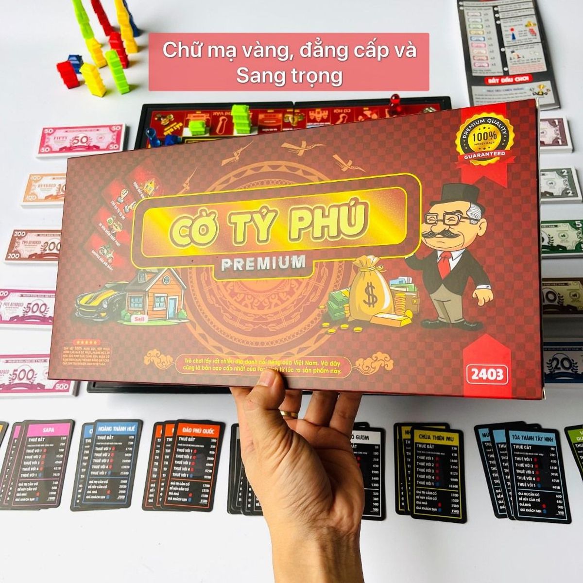 Bộ Cờ Tỷ Phú Premium-Full nam châm Foxi-cao cấp-thẻ tiền cắt sẵn-dày-cán màng 2 lớp-siêu bền đẹp xịn Bộ Cờ Tỷ Phú Premium-Full nam châm Foxi-cao cấp-thẻ tiền cắt sẵn-dày-cán màng 2 lớp-siêu bền đẹp xịn