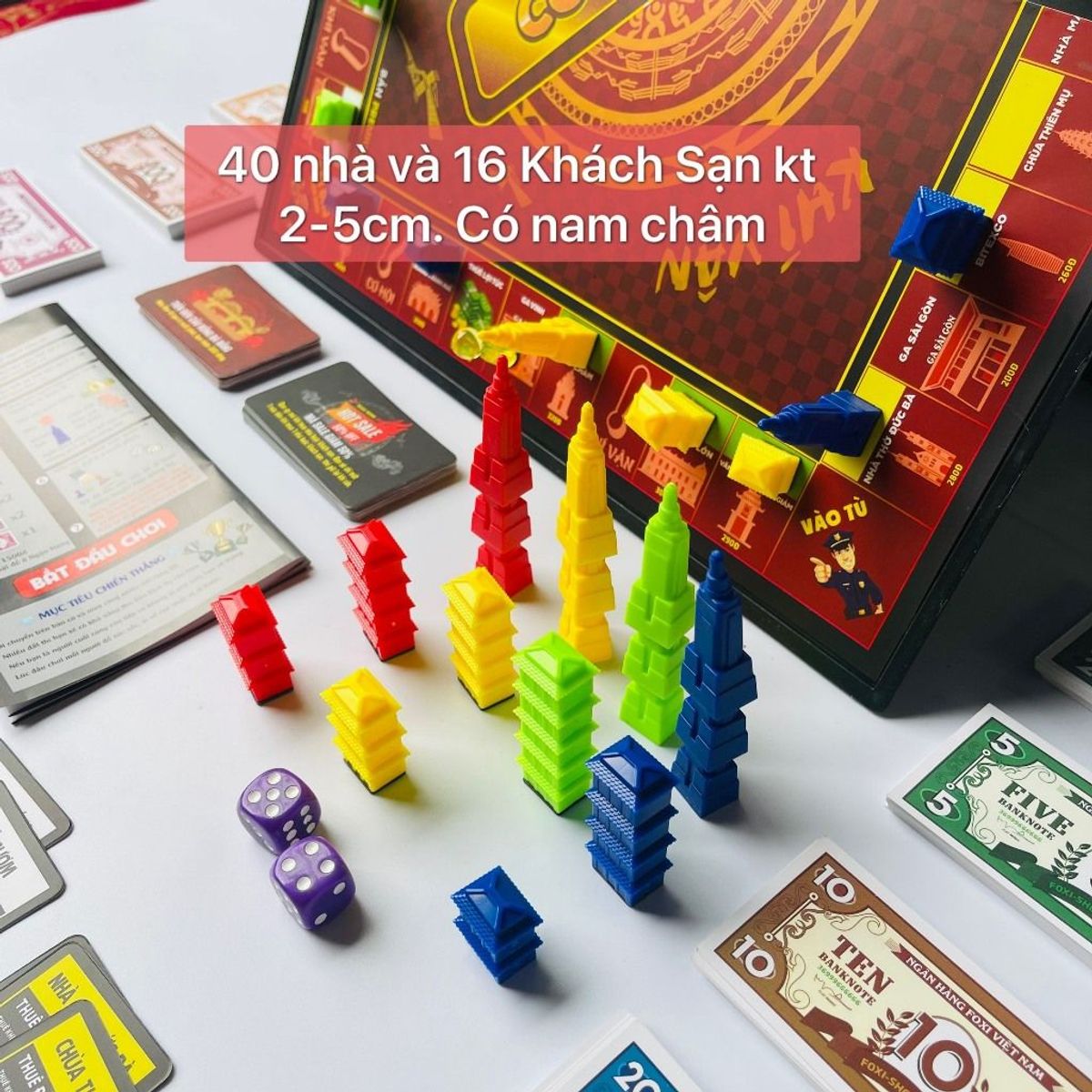 Bộ Cờ Tỷ Phú Premium-Full nam châm Foxi-cao cấp-thẻ tiền cắt sẵn-dày-cán màng 2 lớp-siêu bền đẹp xịn Bộ Cờ Tỷ Phú Premium-Full nam châm Foxi-cao cấp-thẻ tiền cắt sẵn-dày-cán màng 2 lớp-siêu bền đẹp xịn