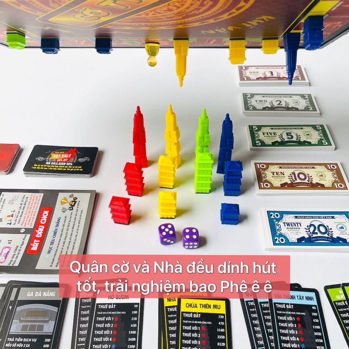 Bộ Cờ Tỷ Phú Premium-Full nam châm Foxi-cao cấp-thẻ tiền cắt sẵn-dày-cán màng 2 lớp-siêu bền đẹp xịn Bộ Cờ Tỷ Phú Premium-Full nam châm Foxi-cao cấp-thẻ tiền cắt sẵn-dày-cán màng 2 lớp-siêu bền đẹp xịn