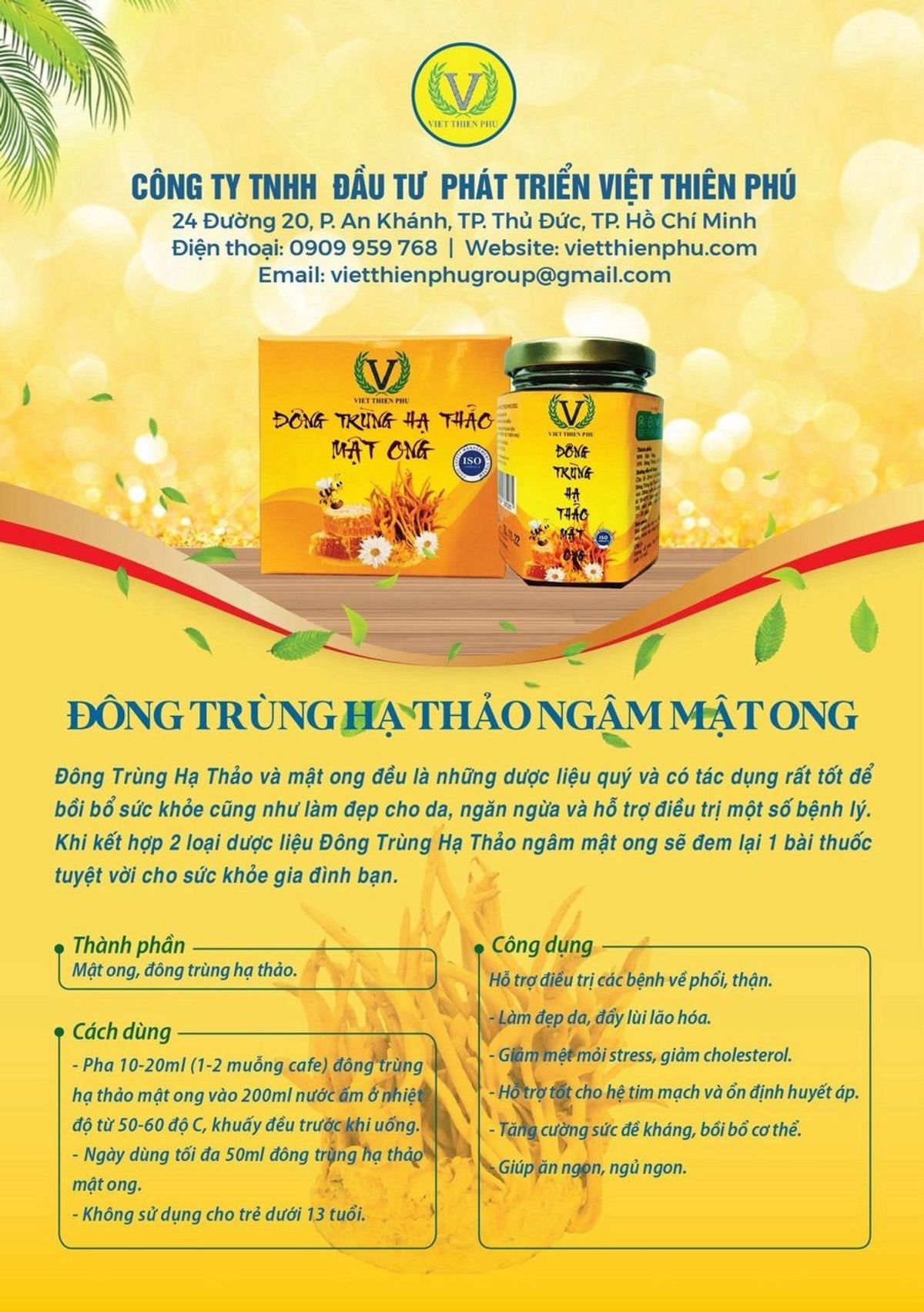 Đông Trùng Hạ Thảo Mật Ong Giúp Giảm Ho, Viêm Họng, Hỗ Trợ Trị Các Bệnh Về Phổi. Đông Trùng Hạ Thảo Mật Ong Giúp Giảm Ho, Viêm Họng, Hỗ Trợ Trị Các Bệnh Về Phổi.