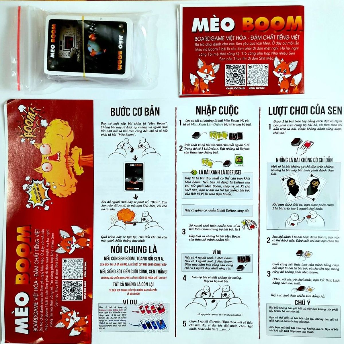 Board game-Mèo Boom-Mèo Nổ-Exploding kittens-Foxi-trò chơi gia đình-bạn bè-hấp dẫn-kịch tính Board game-Mèo Boom-Mèo Nổ-Exploding kittens-Foxi-trò chơi gia đình-bạn bè-hấp dẫn-kịch tính