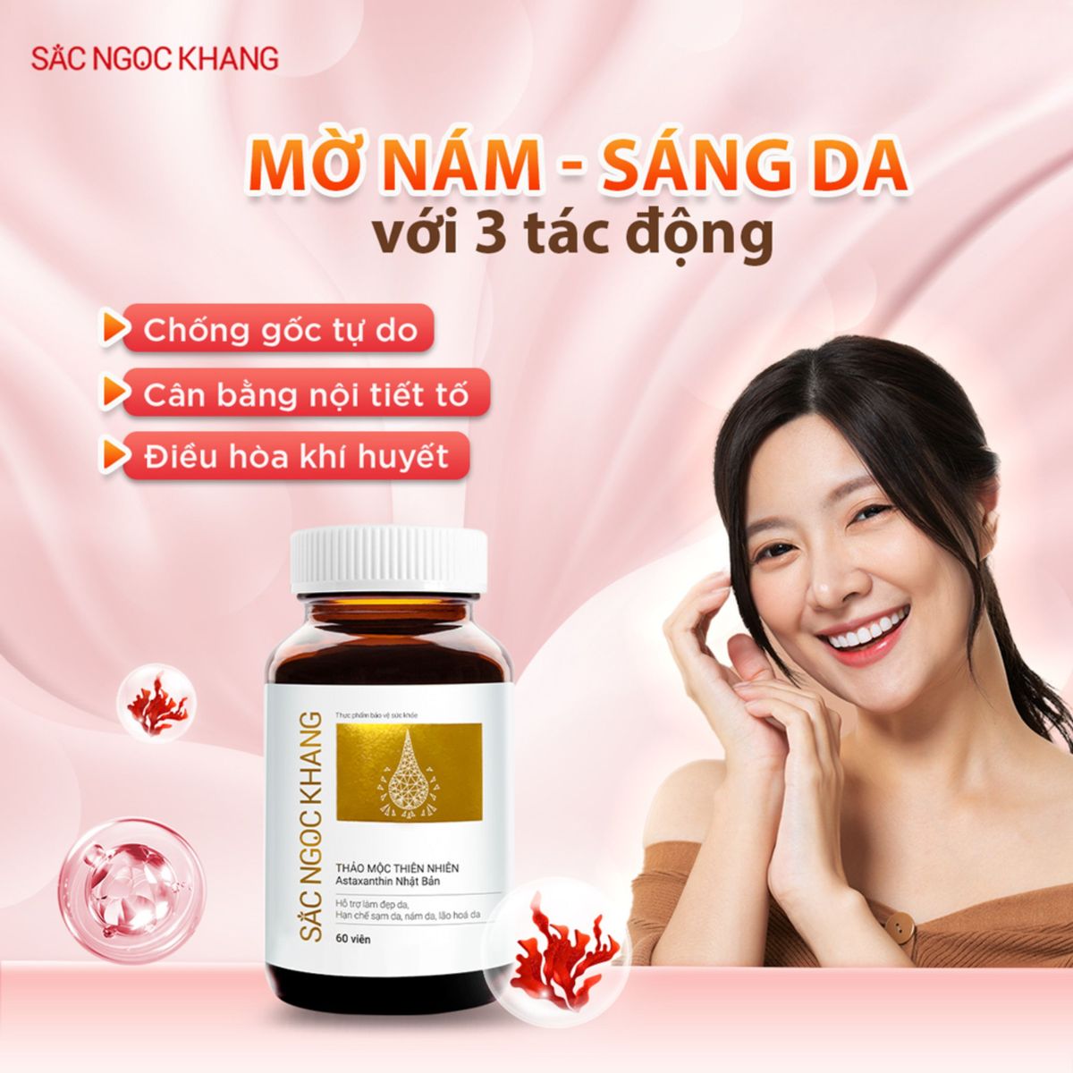 COMBO 03 Viên Uống Sắc Ngọc Khang Vi Tảo Lục [60 (Liệu trình 1 tháng) COMBO 03 Viên Uống Sắc Ngọc Khang Vi Tảo Lục [60 (Liệu trình 1 tháng)