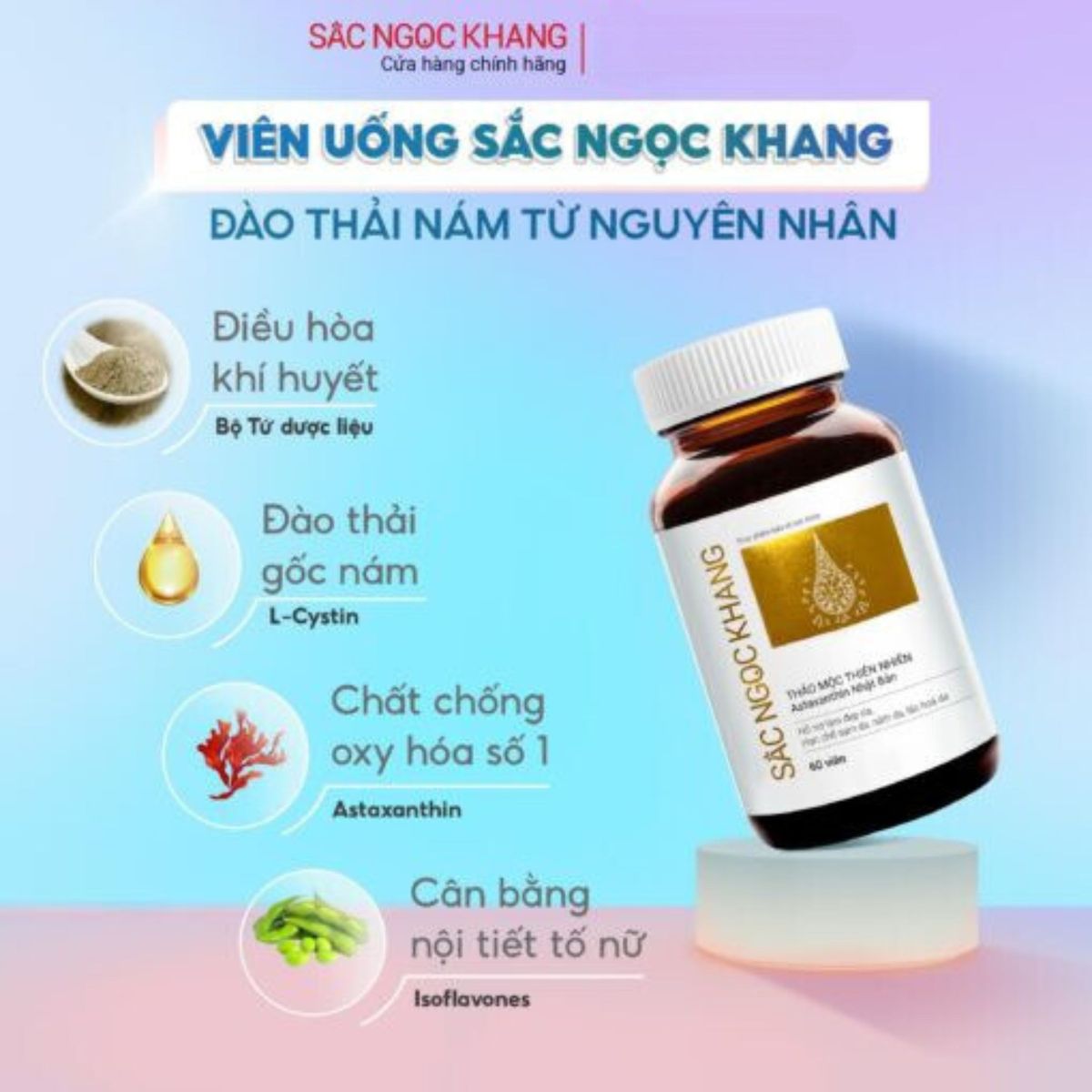 COMBO 03 Viên Uống Sắc Ngọc Khang Vi Tảo Lục [60 (Liệu trình 1 tháng) COMBO 03 Viên Uống Sắc Ngọc Khang Vi Tảo Lục [60 (Liệu trình 1 tháng)