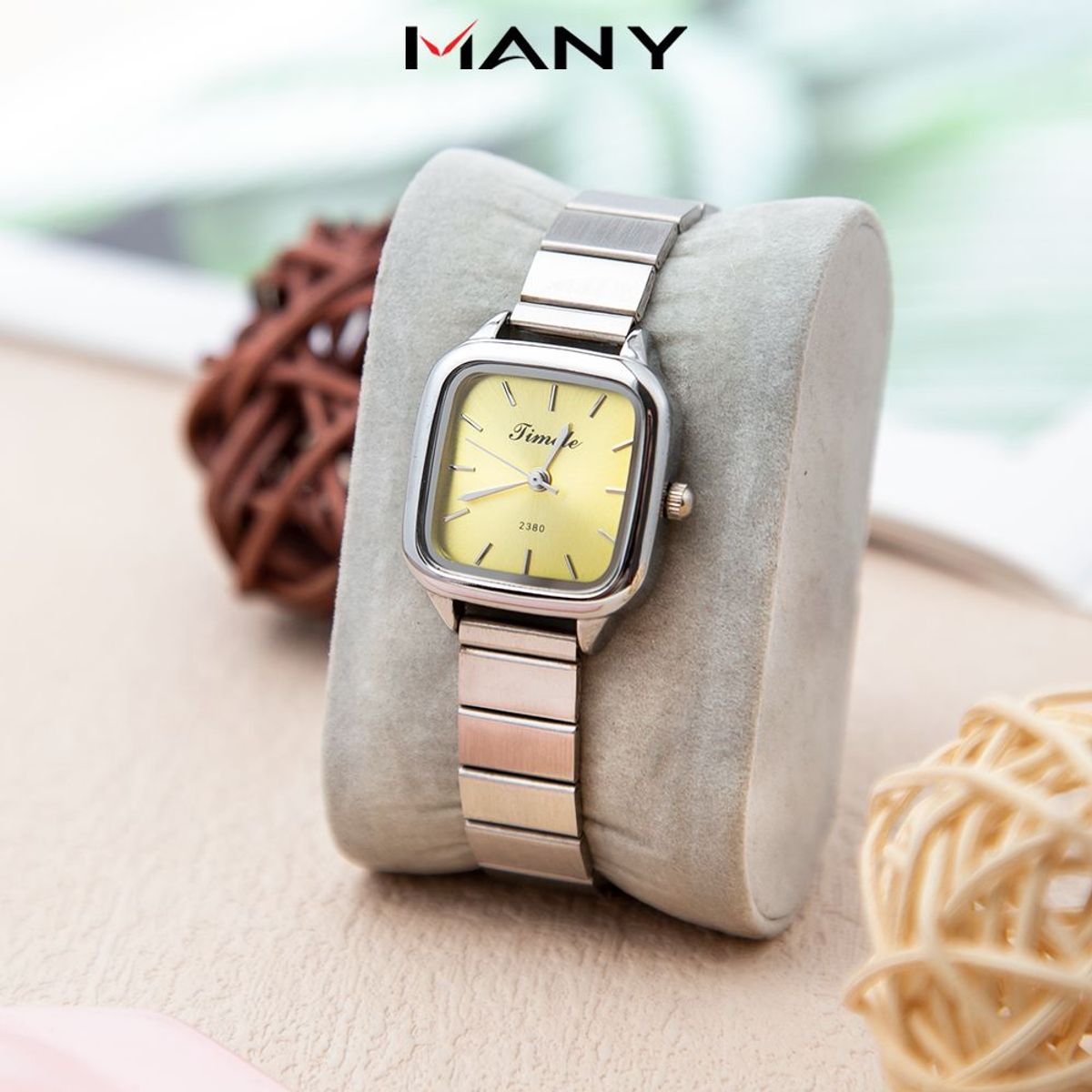 Đồng hồ nữ Timele mặt vuông dây inox Đồng hồ nữ Timele mặt vuông dây inox