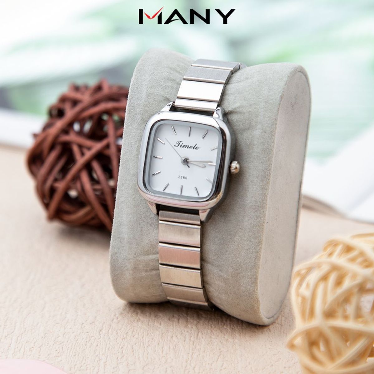 Đồng hồ nữ Timele mặt vuông dây inox Đồng hồ nữ Timele mặt vuông dây inox
