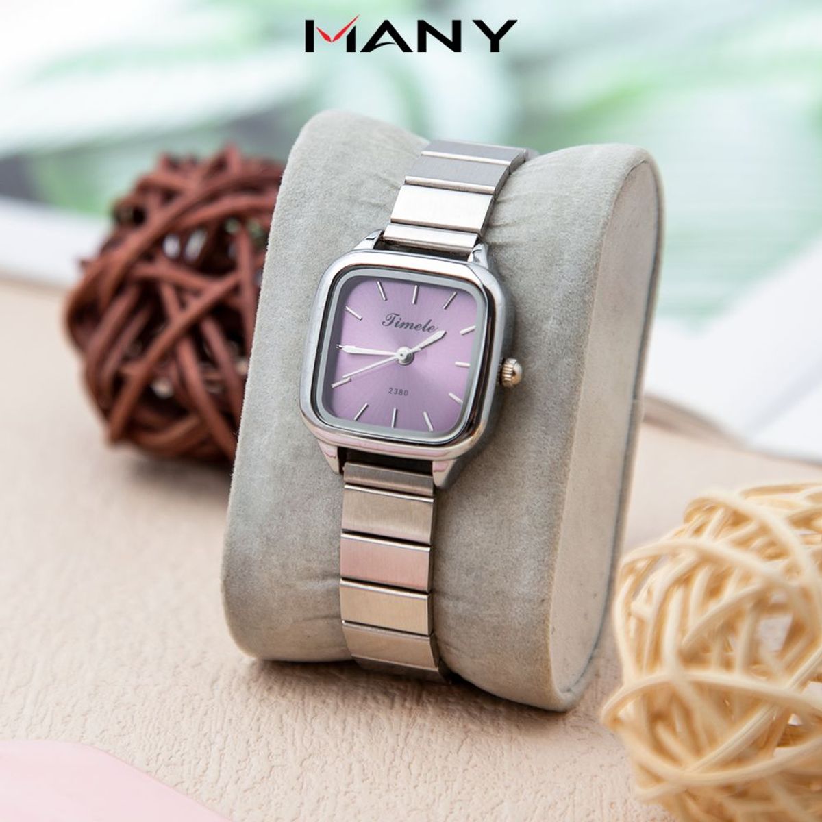 Đồng hồ nữ Timele mặt vuông dây inox Đồng hồ nữ Timele mặt vuông dây inox