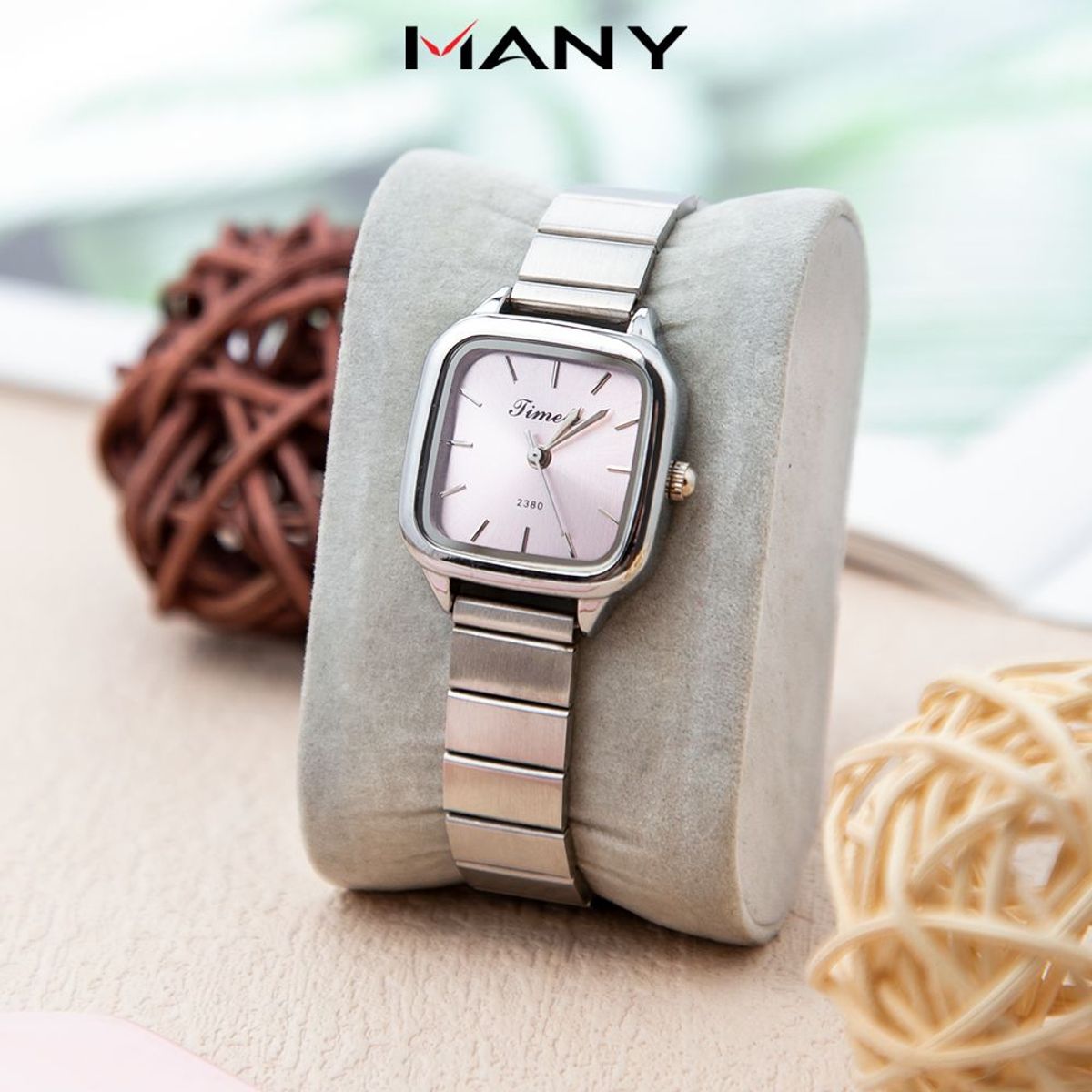 Đồng hồ nữ Timele mặt vuông dây inox Đồng hồ nữ Timele mặt vuông dây inox