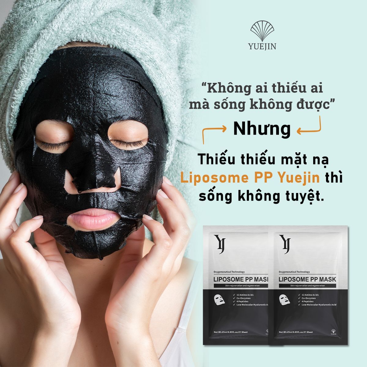 Mặt nạ Đen phục hồi Yuejin Liposome PP - Mặt nạ nuôi dưỡng tế bào, phục hồi nhanh, cấp ẩm Mặt nạ Đen phục hồi Yuejin Liposome PP - Mặt nạ nuôi dưỡng tế bào, phục hồi nhanh, cấp ẩm