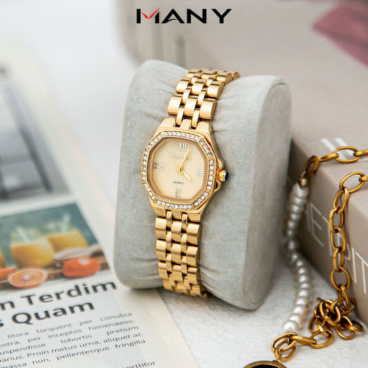 Đồng Hồ Nữ Tròn Bonaier 296 Đính Hạt Bên Ngoài, Thanh Lịch Và Quý Phái Đồng Hồ Nữ Tròn Bonaier 296 Đính Hạt Bên Ngoài, Thanh Lịch Và Quý Phái