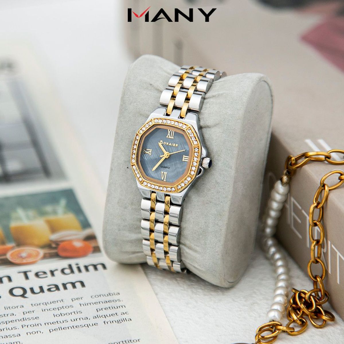 Đồng Hồ Nữ Tròn Bonaier 296 Đính Hạt Bên Ngoài, Thanh Lịch Và Quý Phái Đồng Hồ Nữ Tròn Bonaier 296 Đính Hạt Bên Ngoài, Thanh Lịch Và Quý Phái