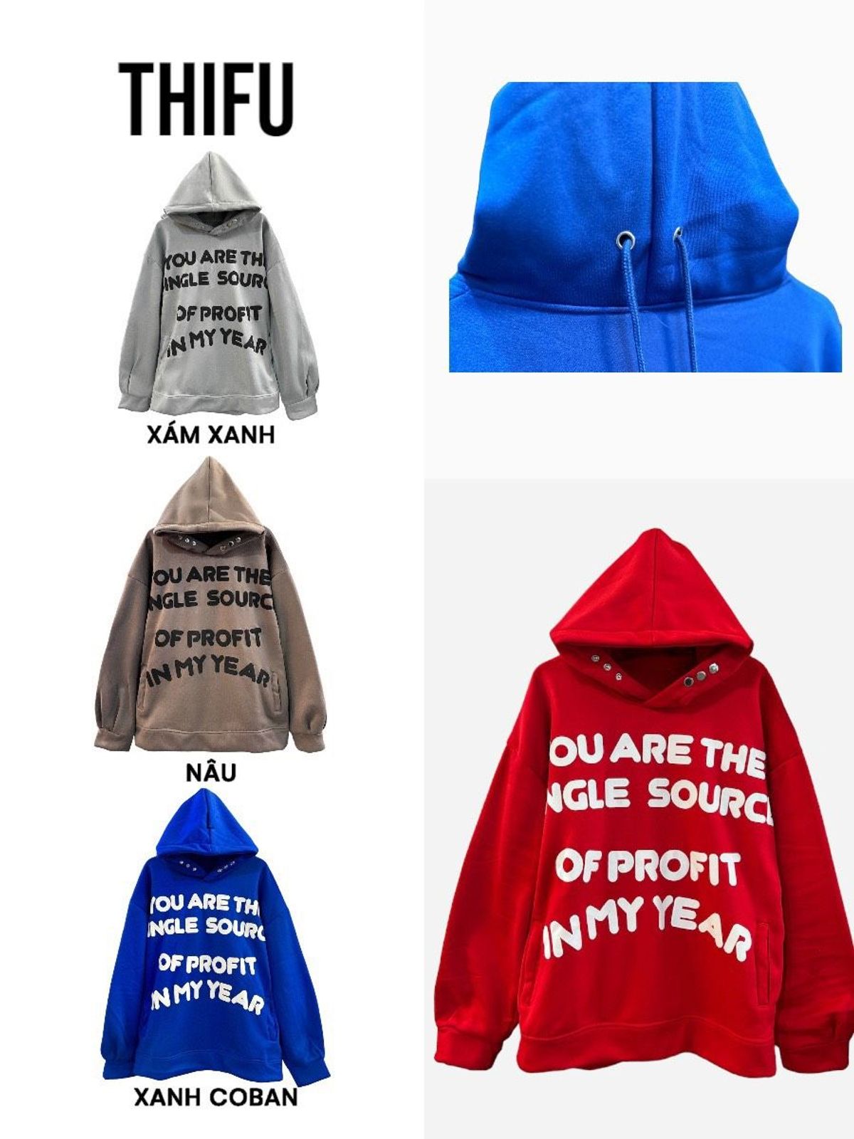 áo hoodie in nổi YOU ARE THE SINGLE SOURCE chất thun nỉ dày mịn, nó sốt có nút bấm+ dây luồng, 4 túi trước và sau áo hoodie in nổi YOU ARE THE SINGLE SOURCE chất thun nỉ dày mịn, nó sốt có nút bấm+ dây luồng, 4 túi trước và sau