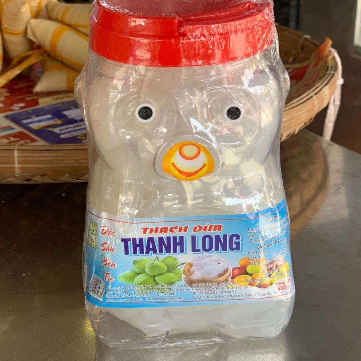 THẠCH DỪA THANH LONG MÁT RƯỢI ĐẶC SẢN BẾN TRE HỦ GẤU 1KG THẠCH DỪA THANH LONG MÁT RƯỢI ĐẶC SẢN BẾN TRE HỦ GẤU 1KG