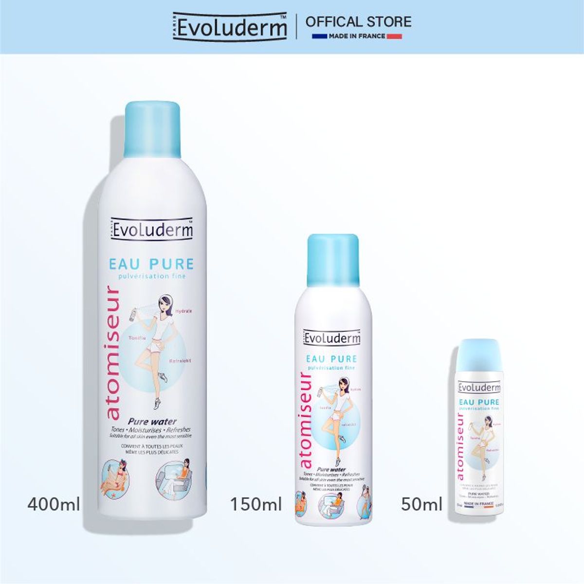 Xịt khoáng Evoluderm chính hãng dưỡng ẩm, làm dịu da 400ml Xịt khoáng Evoluderm chính hãng dưỡng ẩm, làm dịu da 400ml