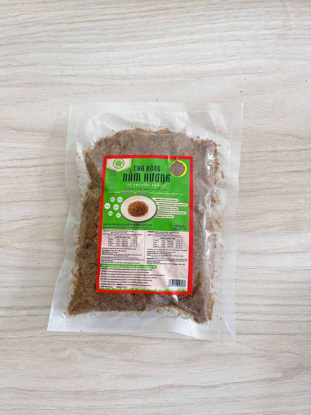 Chà Bông Nấm Hương Chay Vị Truyền Thống túi 250g - Nấm Tươi Cười Chà Bông Nấm Hương Chay Vị Truyền Thống túi 250g - Nấm Tươi Cười
